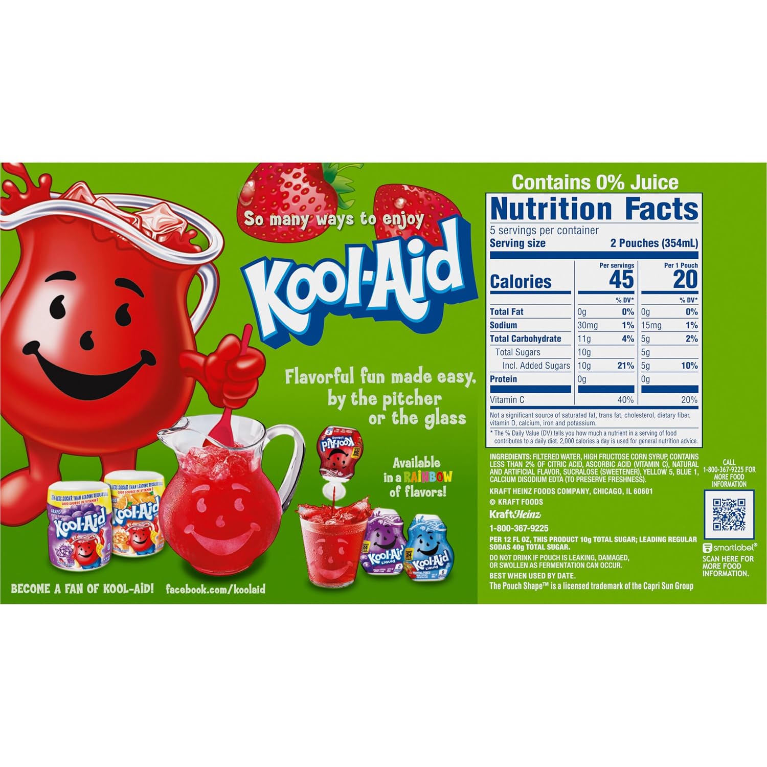 Kool-Aid Juice Drink, 40 ct Pack, Grape Flavored, 4 Boxes of 10 Pouches