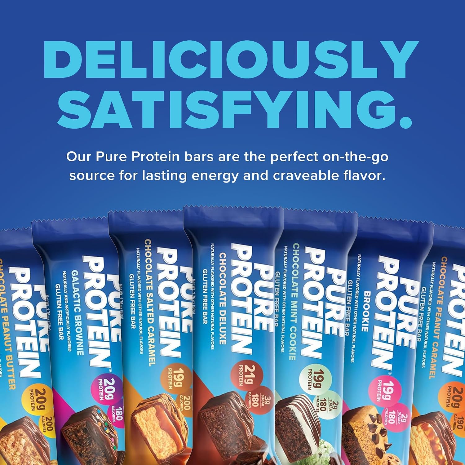 Pure Protein Chocolate Deluxe Protein Bars, 21g Protein, Gluten Free, 12 Ct