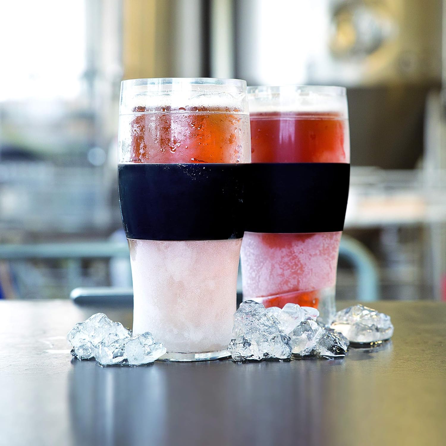 Host FREEZE Beer Glasses, Frozen Beer Mugs, Freezable Pint Glass Set, Insulated Pint Glass to Keep Your Drinks Cold, Double Walled Insulated Glasses