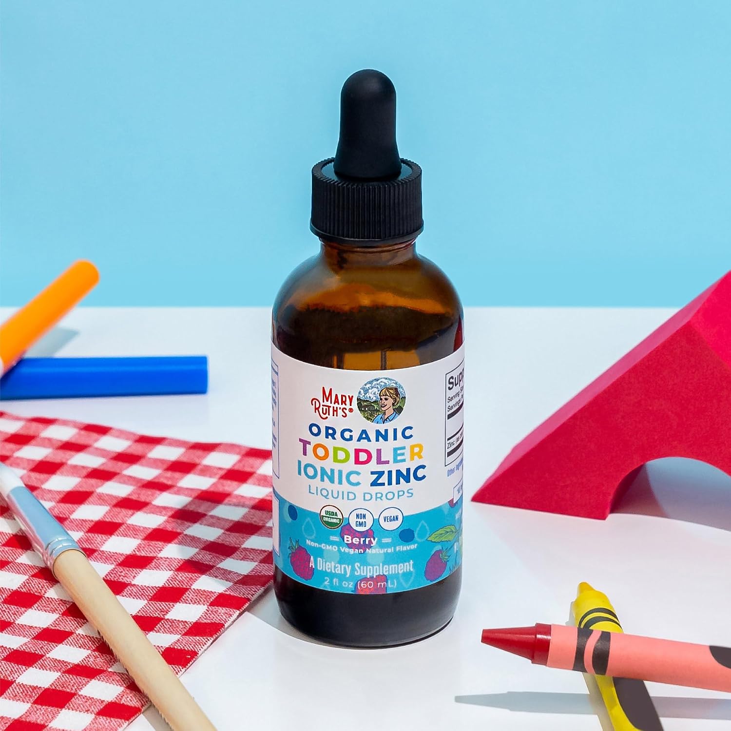 MaryRuth's Organic Toddler Zinc Liquid Drops, Berry Flavor, Vegan, 2 Fl Oz