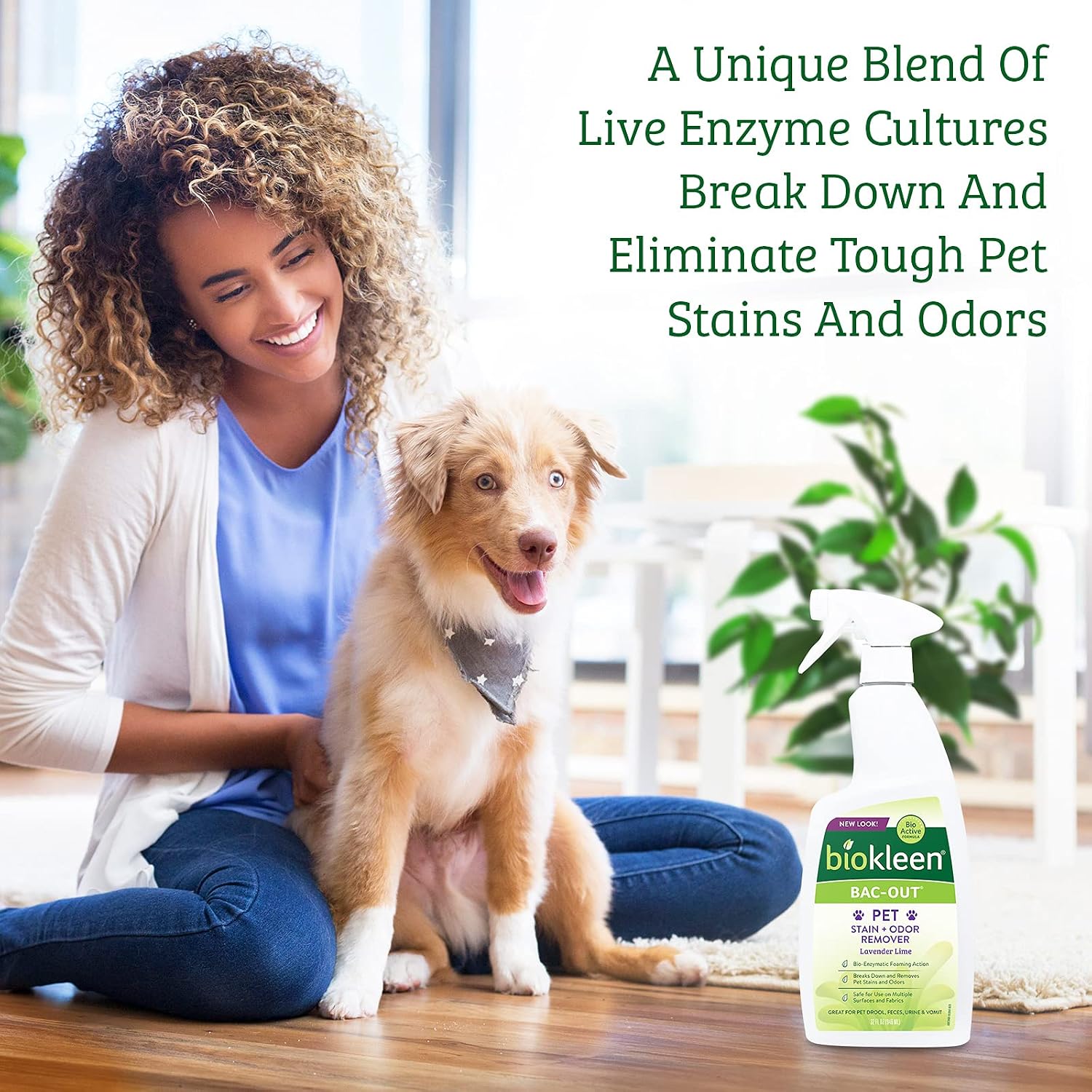Biokleen Bac-Out Pet Stain Remover - Enzymatic, Natural, Plant-Based Destroys Stains & Odors, Safe for Surfaces & Fabrics