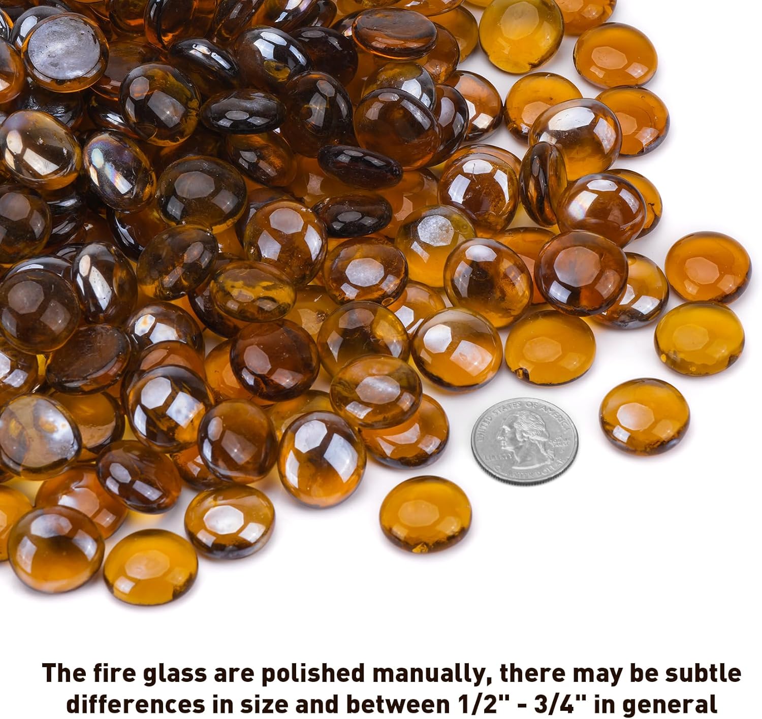 Skyflame 10-Pound Fire Glass Beads for Fire Pit Fireplace, Onyx Black