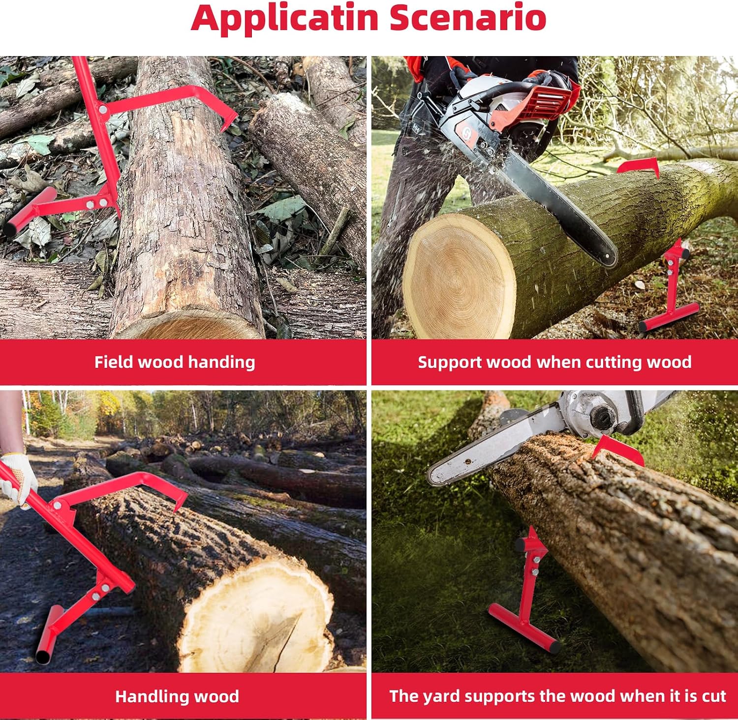 51.18"" Timberjack Log Lifter, Adjustable Log Roller Cant Hook, Heavy-Duty Carbon Steel Log Jack for Rolling and Raising Up The Logs, Log Roller Tool
