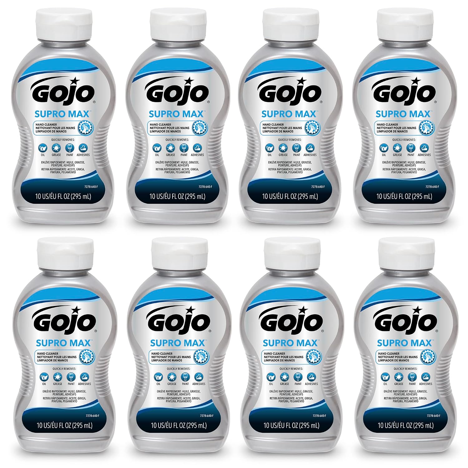 GOJO Supro Max Hand Cleaner Bottle, 8ct x 10 fl oz - 7278-08