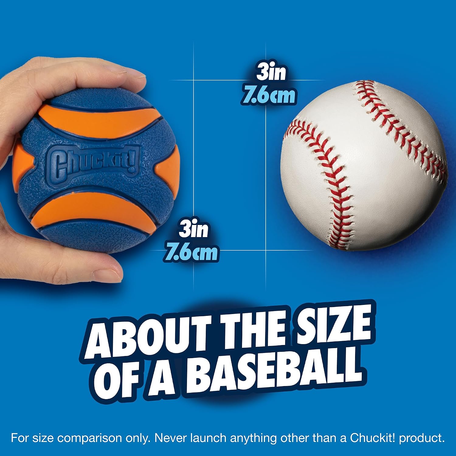 Chuckit! Ultra Ball Dog Toy - Size Large - For Dogs 60-100 lbs - Made from Durable Rubber - Super Bouncy - Floats in Water - 3-inch Diameter - Pack of 1