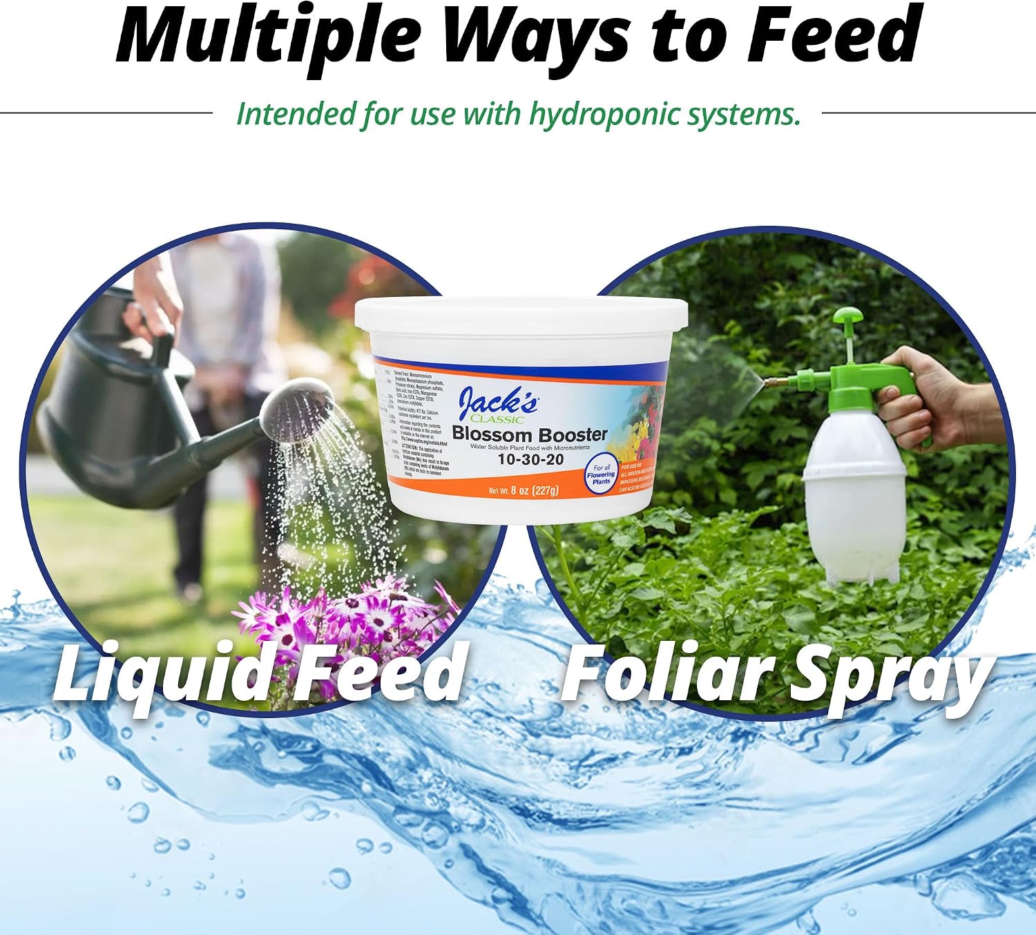 Jack's Classic 10-30-20 Blossom Booster Water-Soluble Fertilizer, 4lb | Powdered Plant Food, Targeted Micronutrient Package, Increases Bloom Color & Quantity, Liquid Root & Foliar Feeding