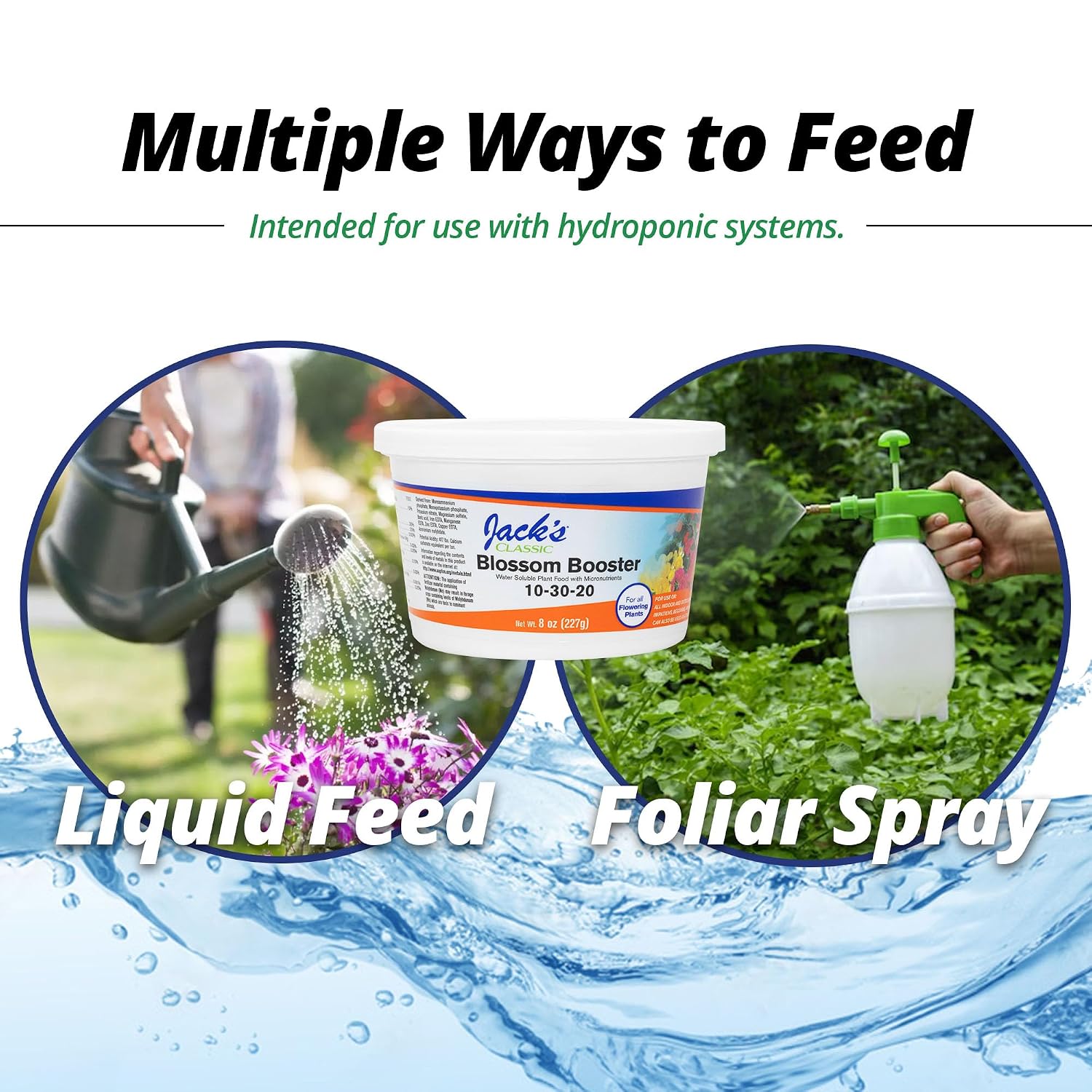 Jack's Classic 10-30-20 Blossom Booster Water-Soluble Fertilizer, 8oz | Powdered Plant Food, Targeted Micronutrient Package