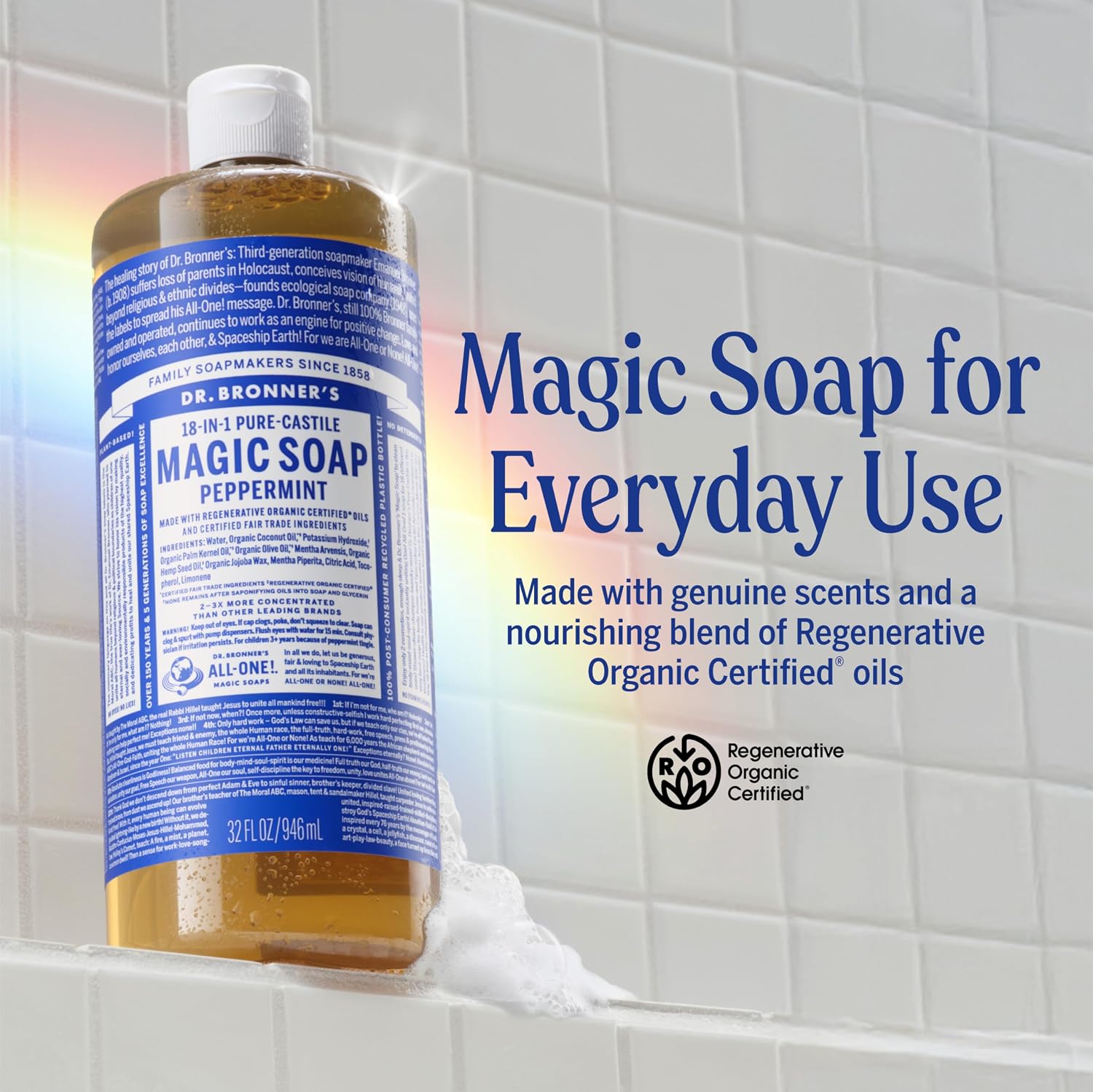 Dr. Bronner's Dr. Bronner Hemp Peppermint Pure Castile Oil Made with Organic Oils Certified - 25 Oz, 1count
