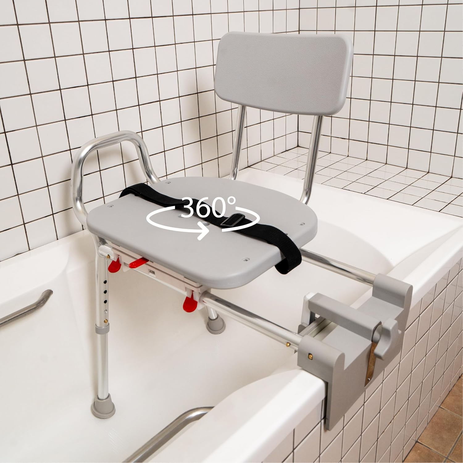 Tub Transfer Bench with Swivel Seat, for Elderly & Disabled, Standard | Eagle Health Supplies Sliding Shower Chair for Inside Shower, FSA/HSA eligible, Height Adjustable, 77662