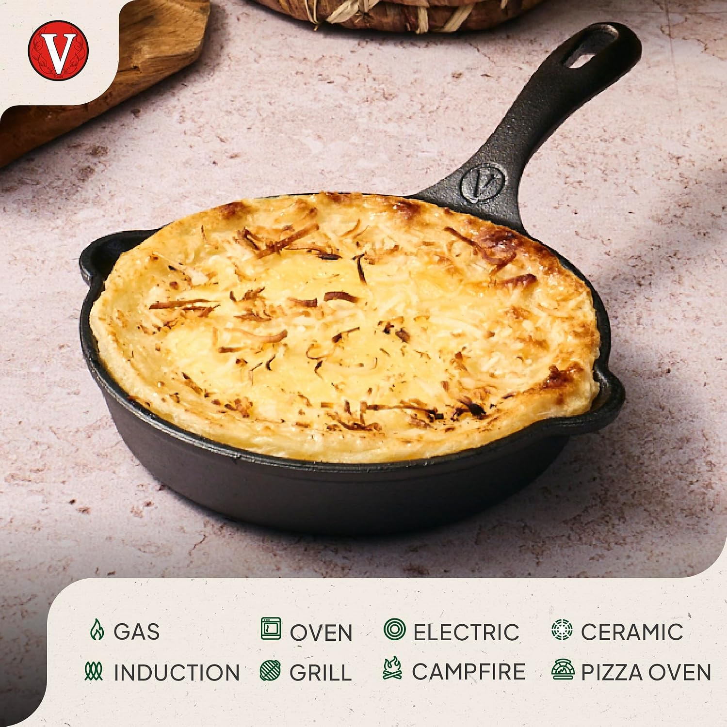 Victoria 10-Inch Cast Iron Skillet, Pre-Seasoned Cast-Iron Frying Pan with Long Handle, Made in Colombia | Pan with Long Handle, Made in Colombia