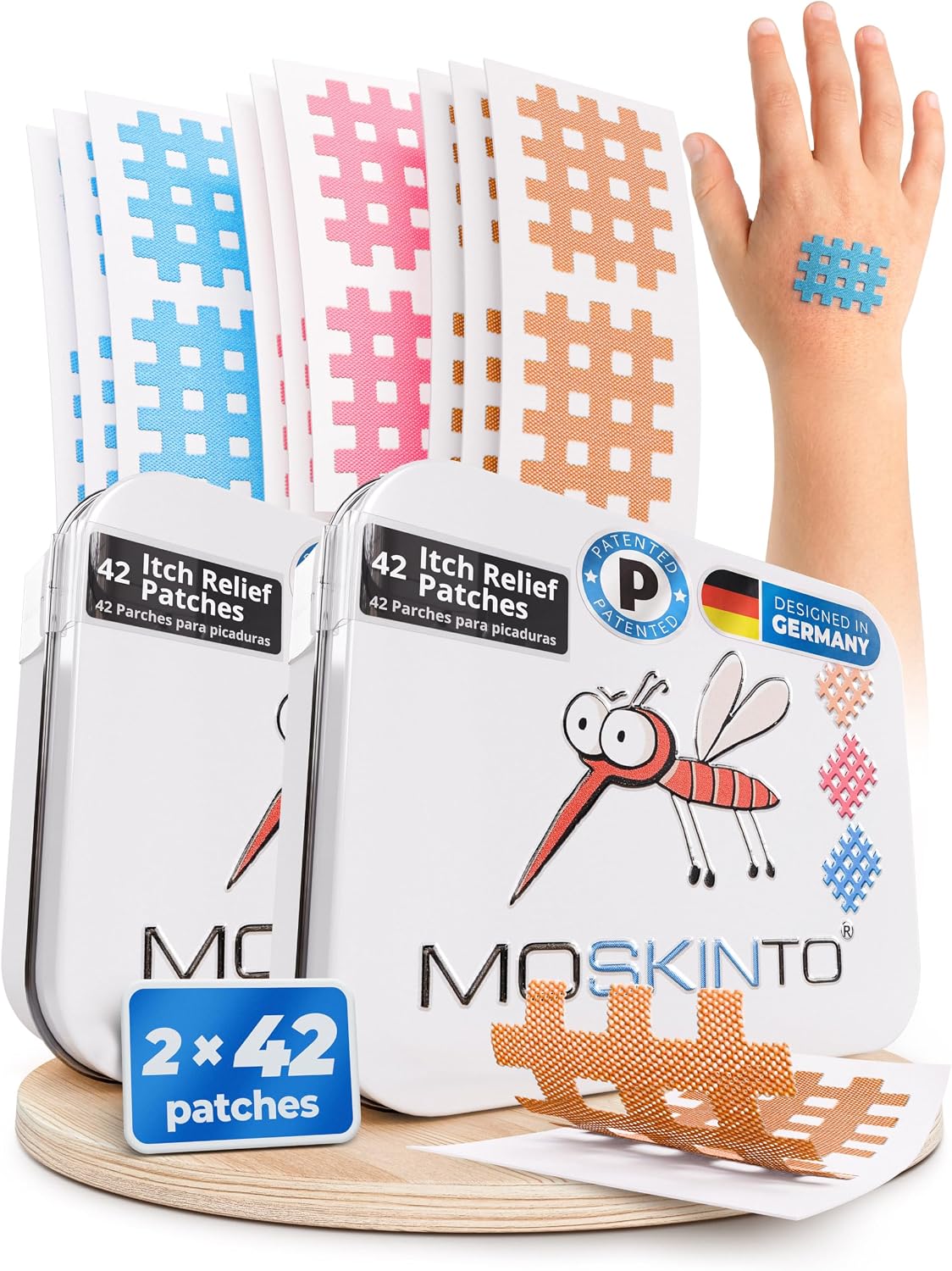 Moskinto The Original Mosquito Itch Relief Patches for Kids & Adults, Bug Bite Patches Soothe Swelling & Itching, Anti Itch Bug Bite Relief