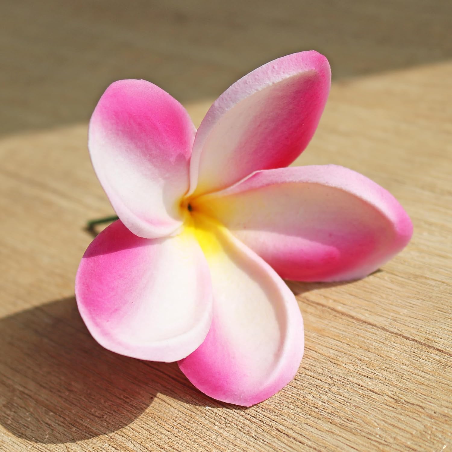 10PCS Artificial Plumeria Flowers with Stem, Apricot | Natural Real Touch,DIY Cake Decoration, Hawaiian Part, Luau Decor, Wedding Bouquets
