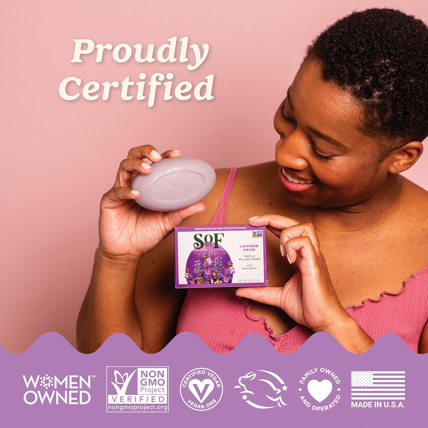 South Of France SoF Triple Milled Bar Soap, Coconut & Shea Butter