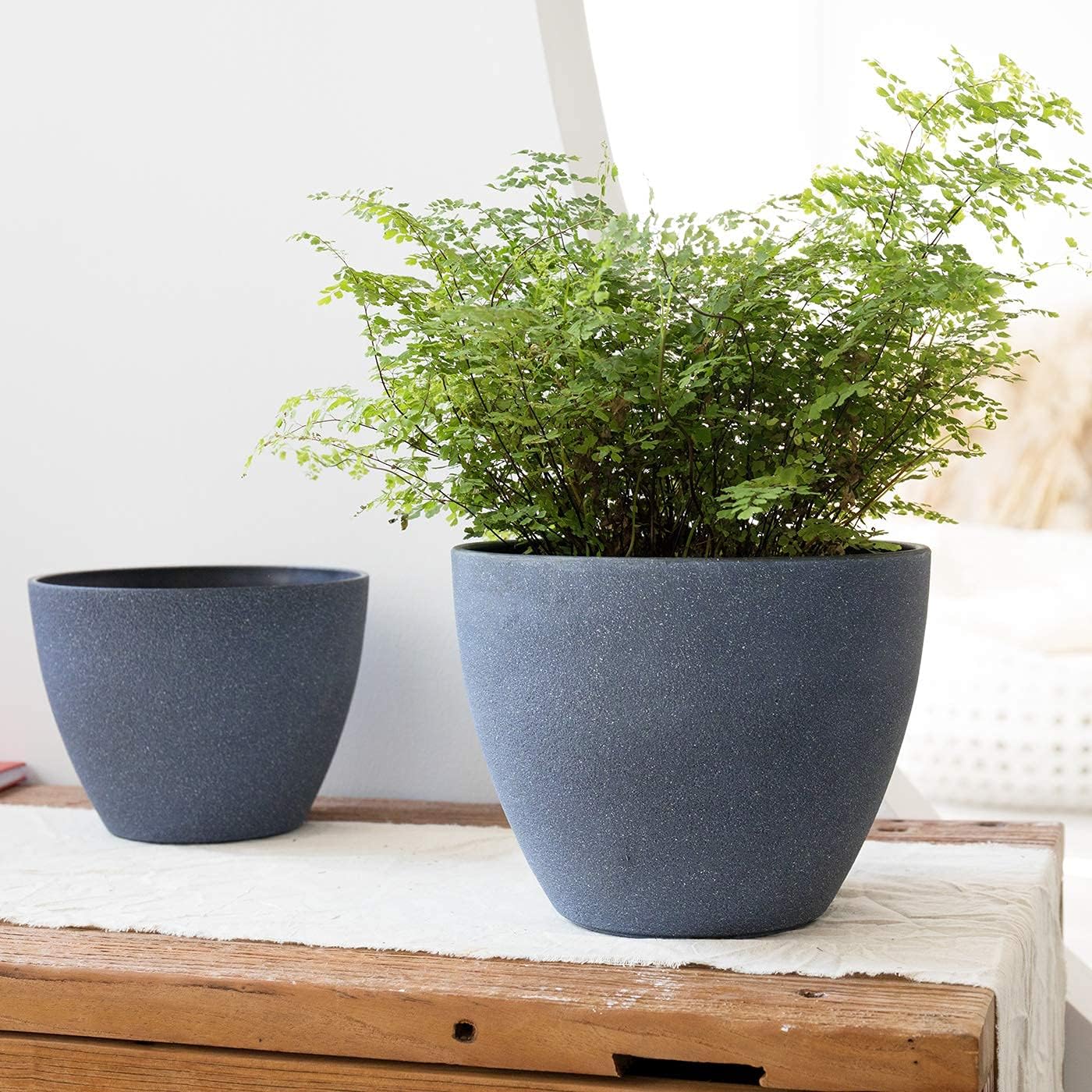 LA JOLIE MUSE Planter Pots, Indoor Outdoor Flower Pot, 8.6+7.5 Inch 2 Pack