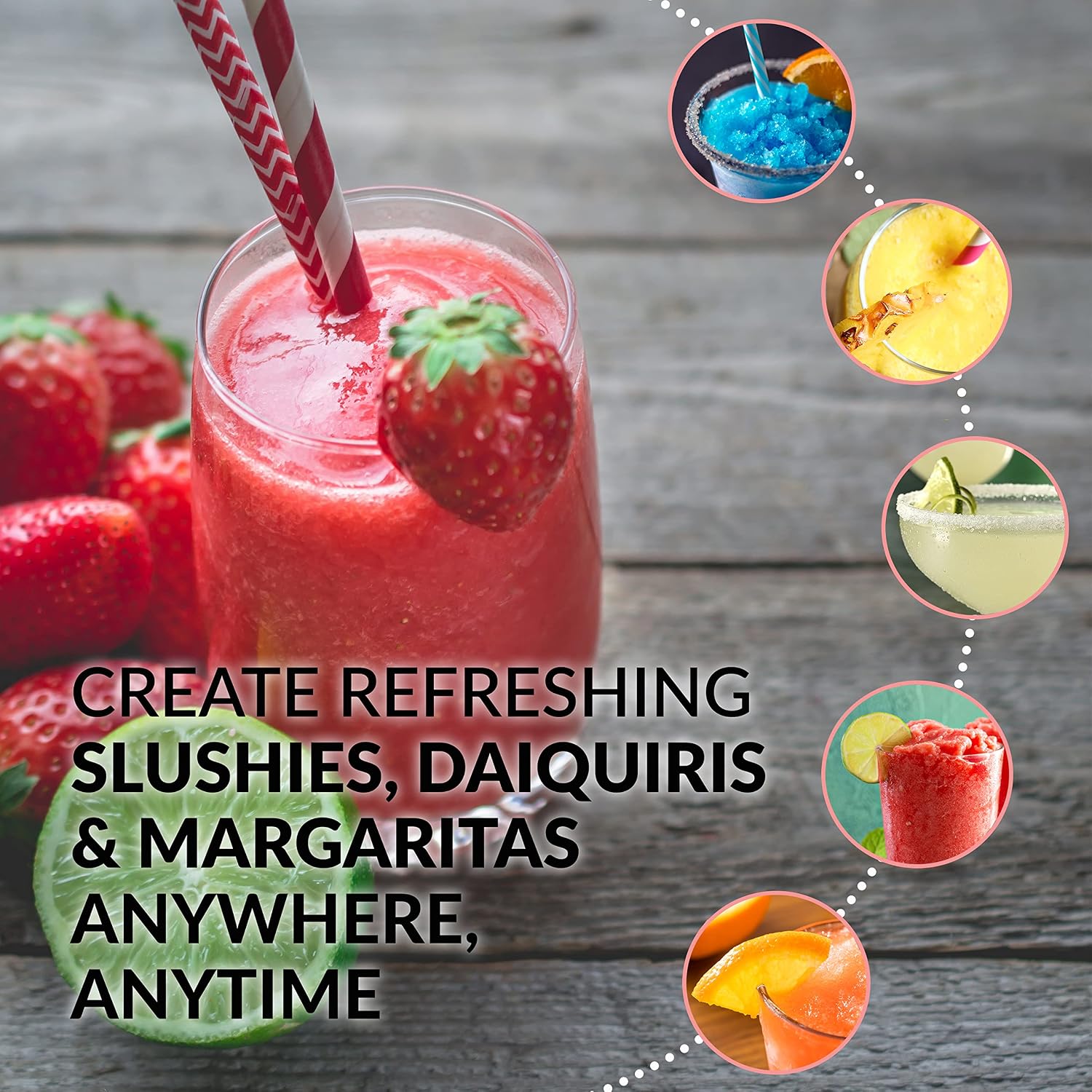 Nostalgia Taco Tuesday Frozen Drink Maker and Margarita Machine for Home - 40-Ounce Slushy Maker with Stainless Steel Flow Spout - Easy to Clean and