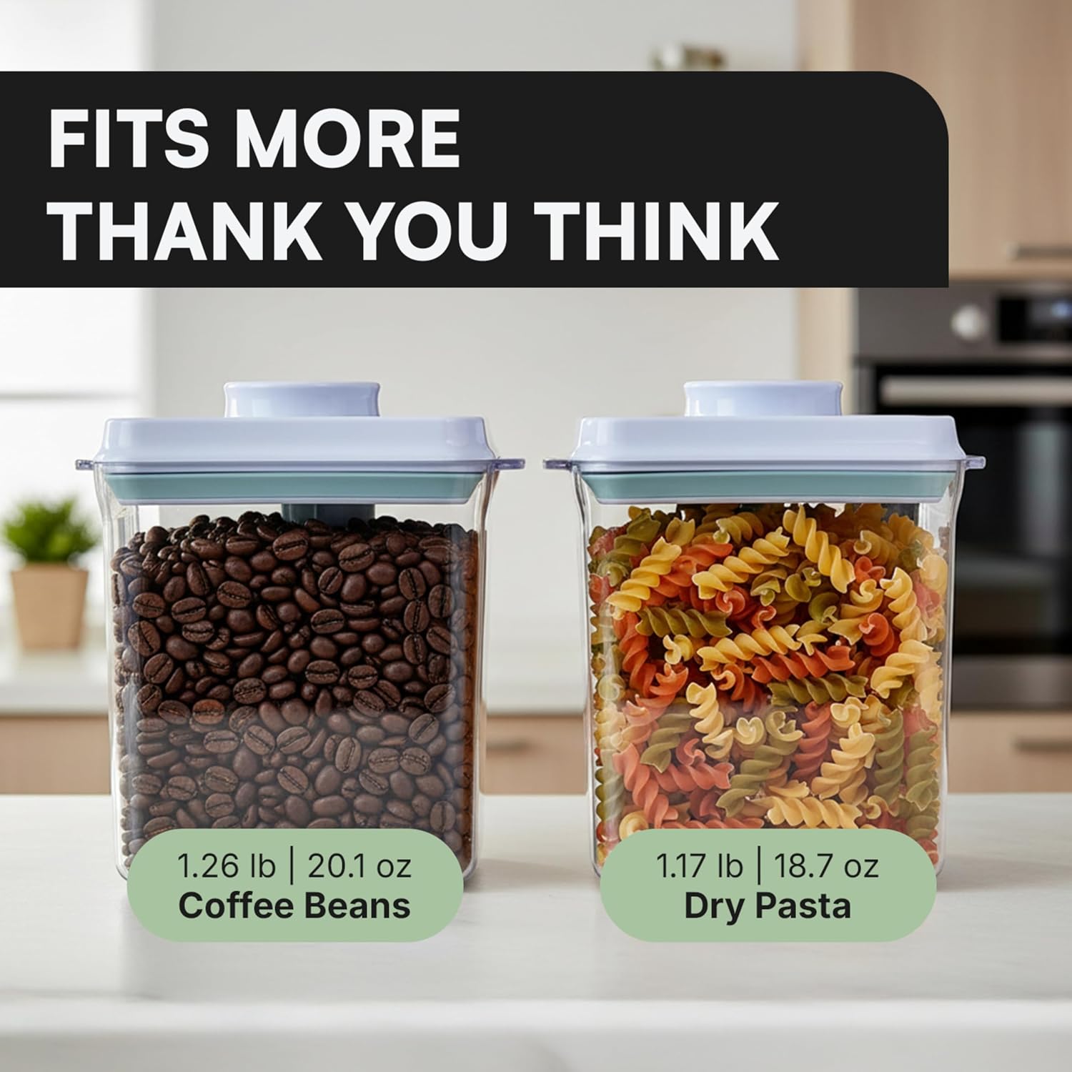 Bop Top Airtight Food Storage Containers | Pop-Top Lid | 16.5 Cups / 135 Oz