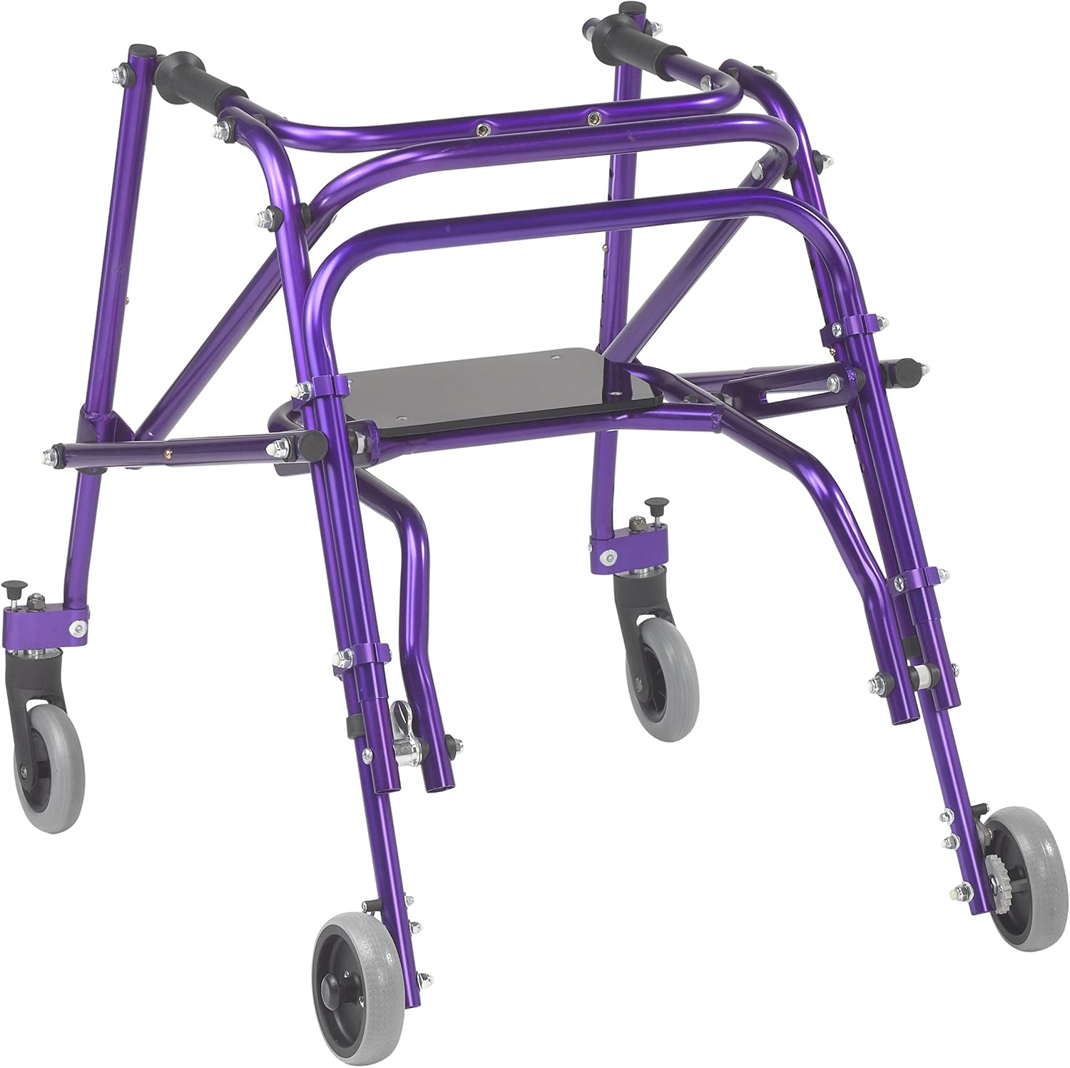 Inspired by Drive Nimbo 2G Posterior Walker with Seat, Wizard Purple, Small | Lightweight Posterior Walker with Padded Seat Lets Users Rest and Move Safely with Adjustable, Sturdy Support