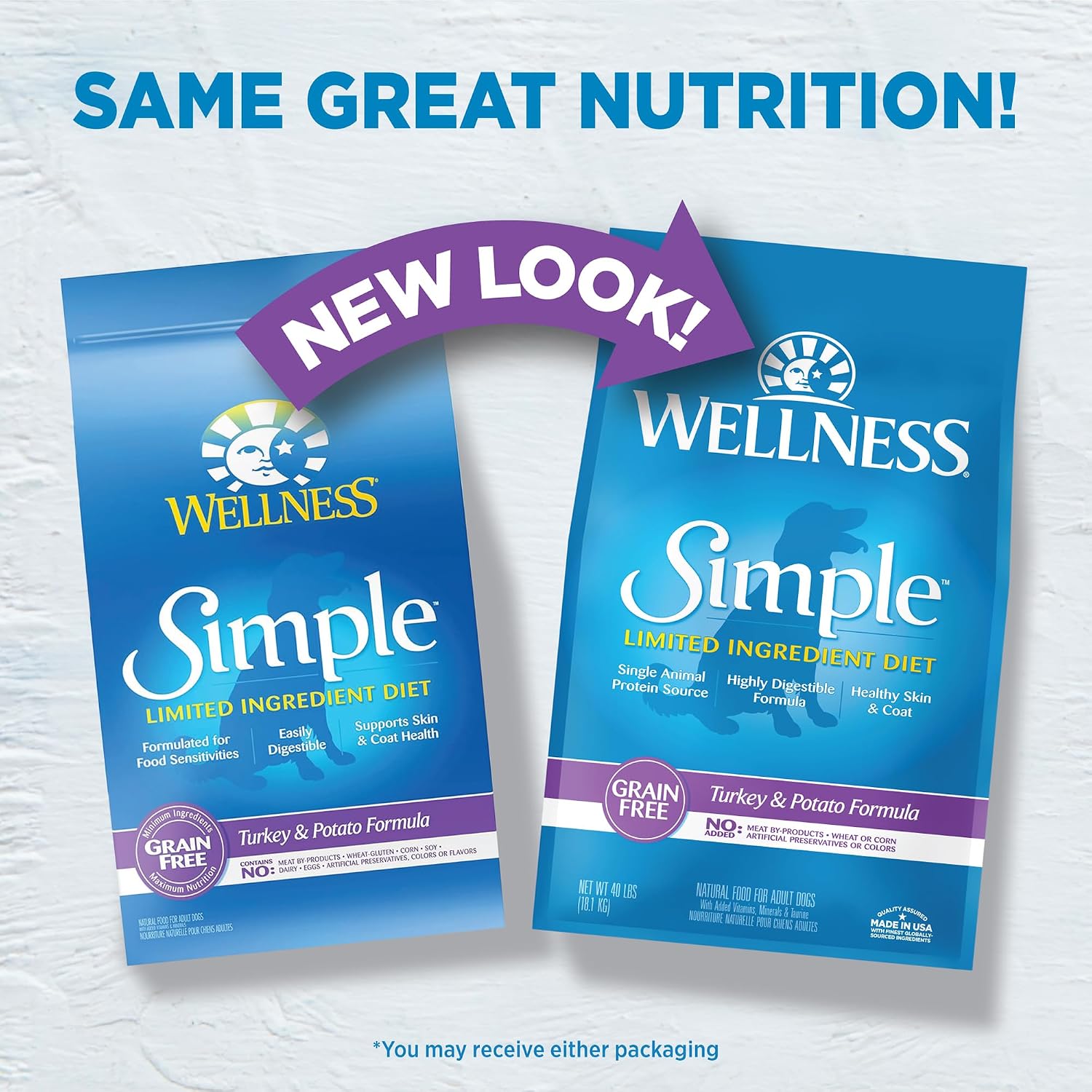 Wellness Simple Limited Ingredient Small Breed Adult Dry Dog Food, Grain Free Kibble, Sensitive Stomach, Skin & Coat Support, Natural, Chicken Free, Salmon and Potato Recipe, 10.5 lb Bag