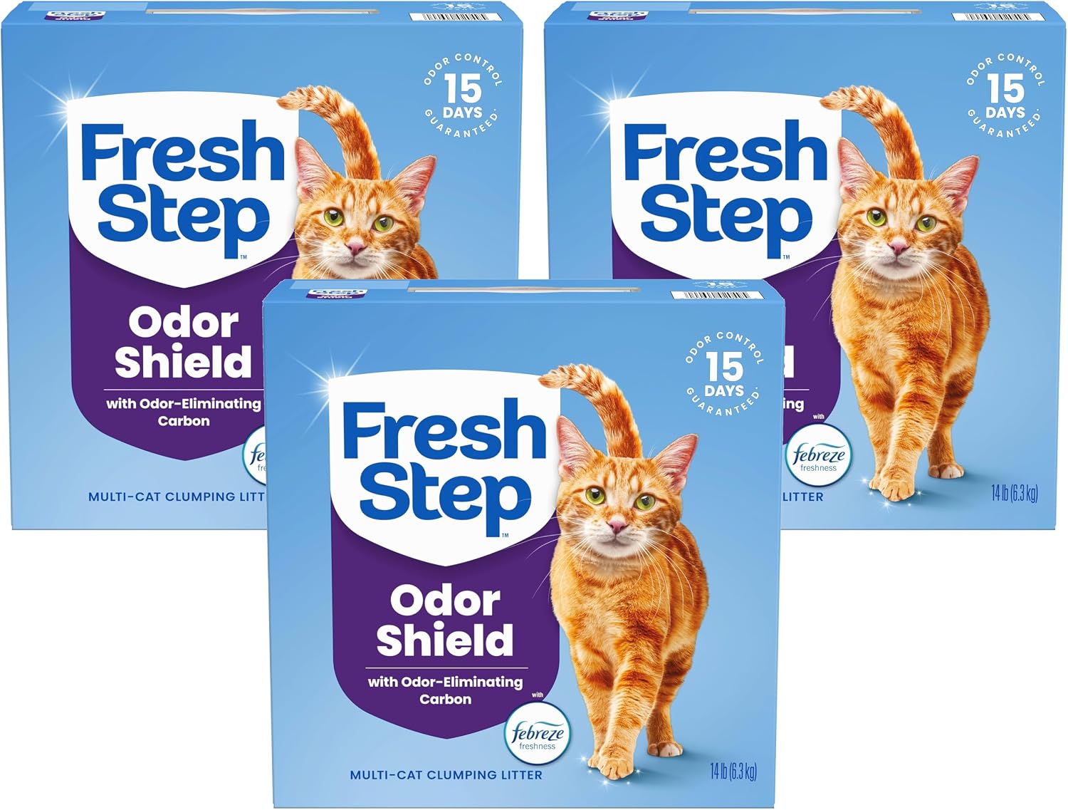 Fresh Step Extreme Clump Multi Cat Clumping Cat Litter, 14 lb. | Forms Tight Clumps, Easy To Scoop, Scented, Ammonia Block Technology, Low Dust, Compatible with Most Auto Litter Boxes