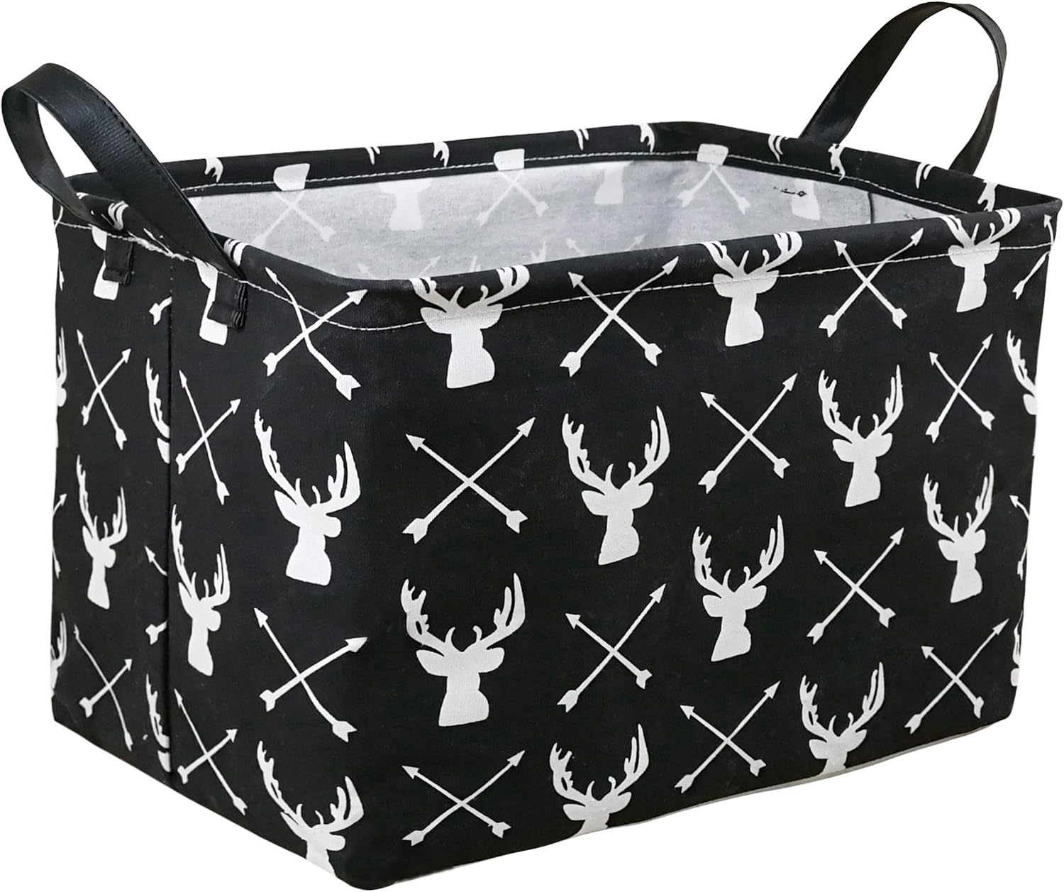 Kid Storage Basket Gift Shelf Basket Toy Storage Bin, Nursery Basket Organizer Box for Children Room Deco With Handles (Grey deer)