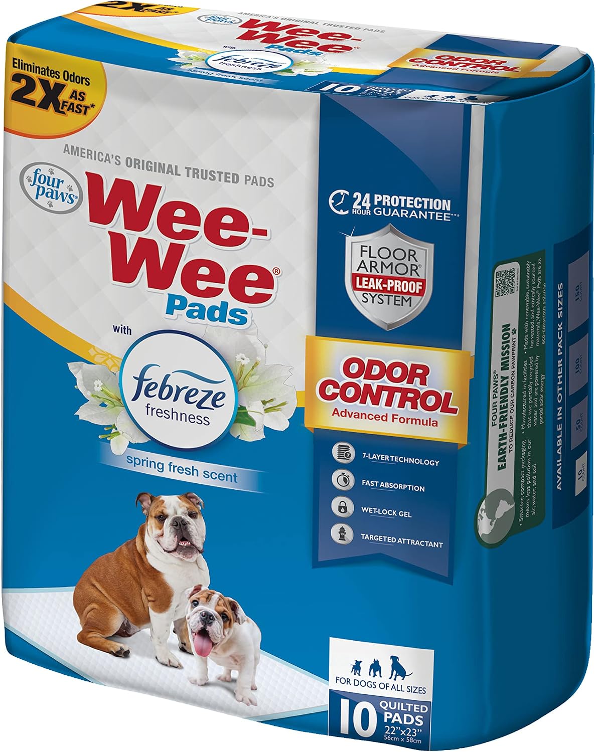 Four Paws Wee-Wee Odor Control Dog Pee Pads with Febreze Freshness
