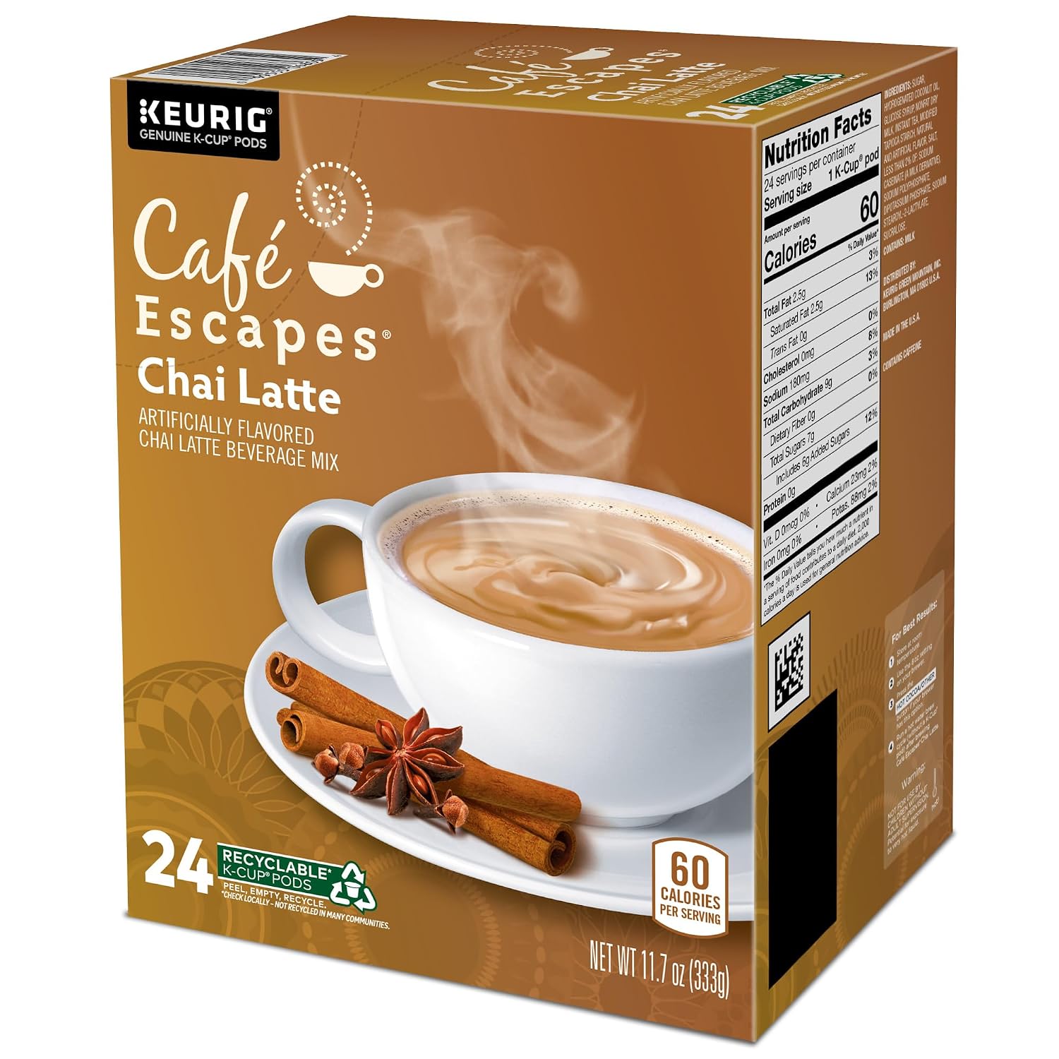 Cafe Escapes Milk Chocolate Hot Cocoa Keurig Single-Serve K-Cup Pods, 96 Count