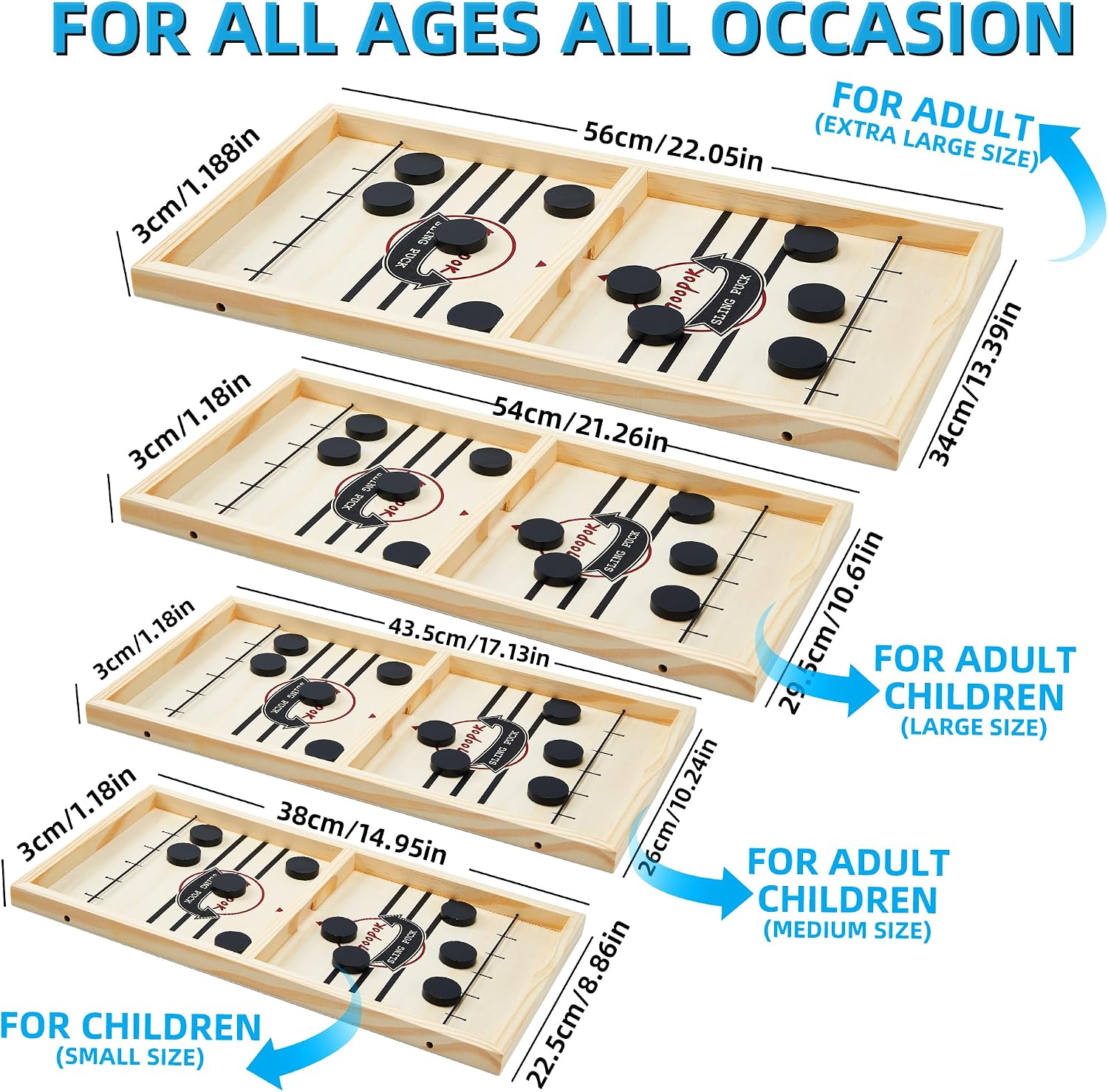 moopok Fast Sling Puck Game - Fast Action Super Foosball Table Desktop Battle Slingshot Wooden Air Hockey Board Game -Guaranteed Fun for Family Game