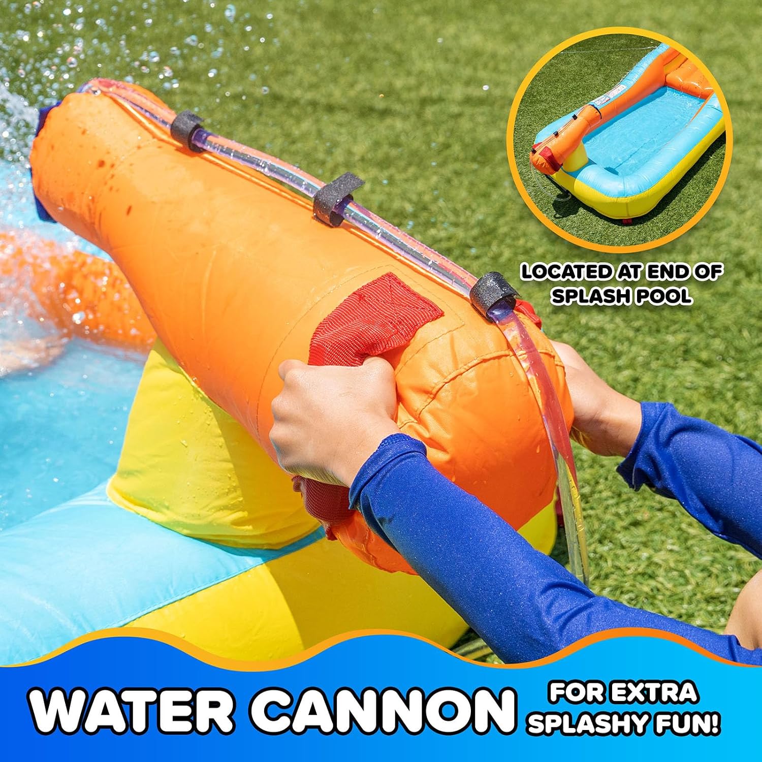 Sportspower My 1st Inflatable Water Slide with Splash Pool & Water Cannon, Large Outdoor Waterpark for Kids, Heavy Duty, ASTM Certified