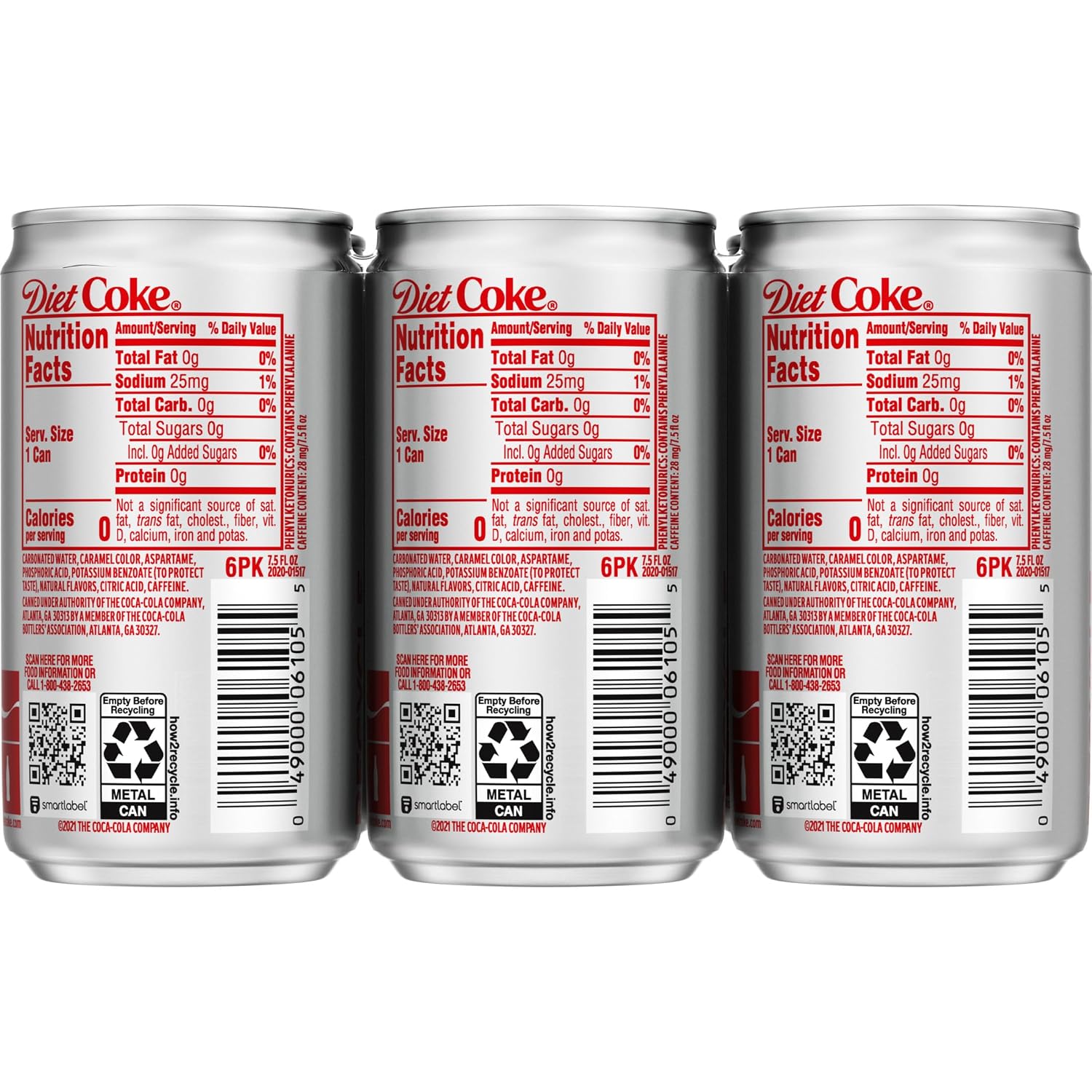 Diet Coke Soda Soft Drink Cans, 12 fl oz, 12 Pack | No sugar, no calories, 46 mg caffeine per can