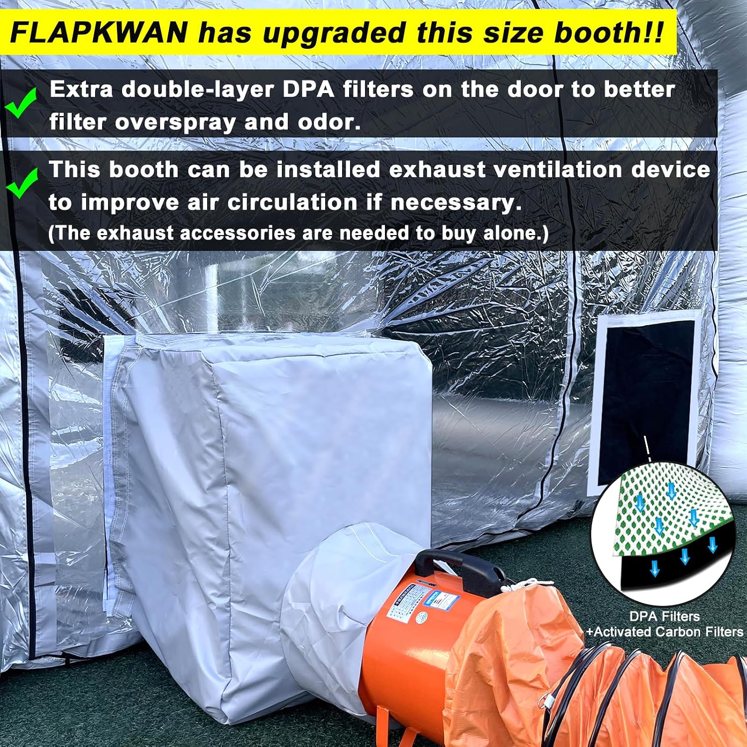 28X15X10FT Inflatable Spray Paint Booth Tent with Upgrade High-Power Blowers 950W+950W