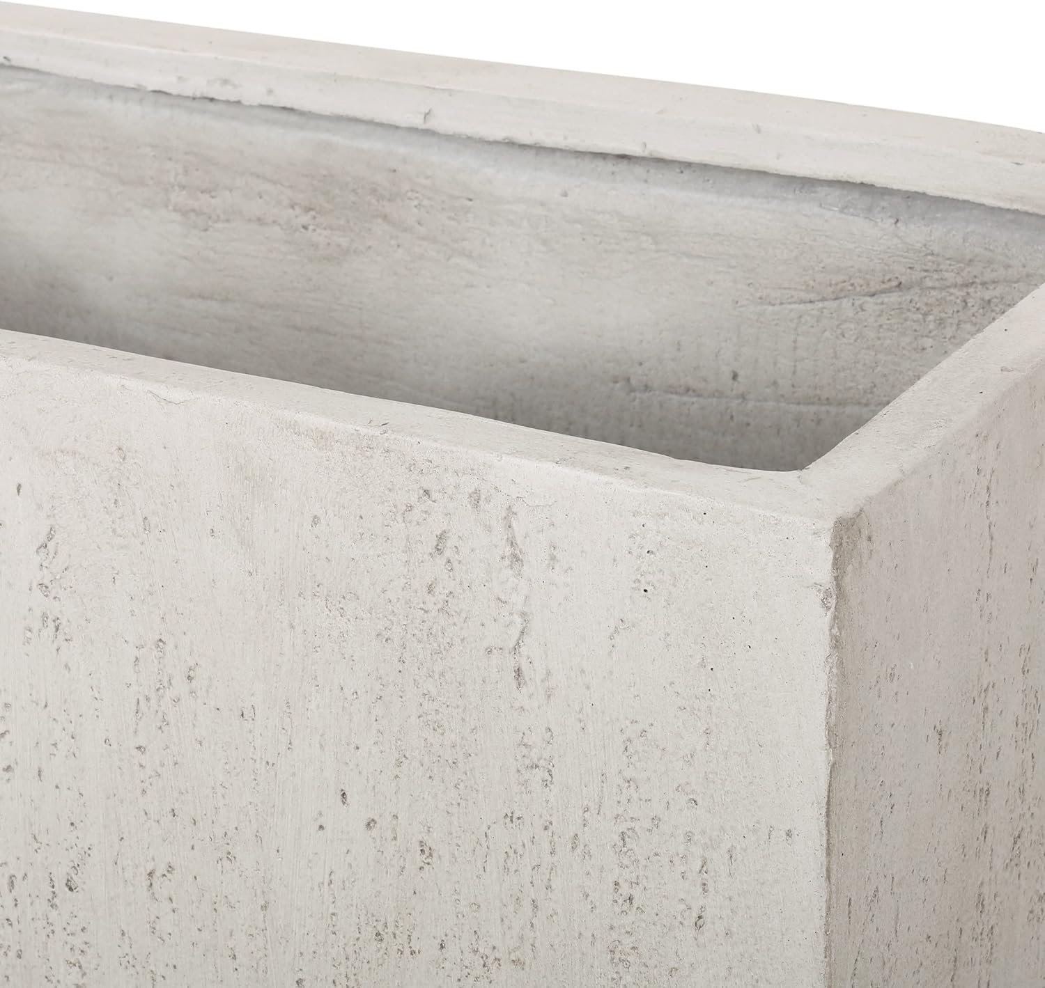 Christopher Knight Home Vanessa Outdoor Modern Large Cast Stone Rectangular Planter, White