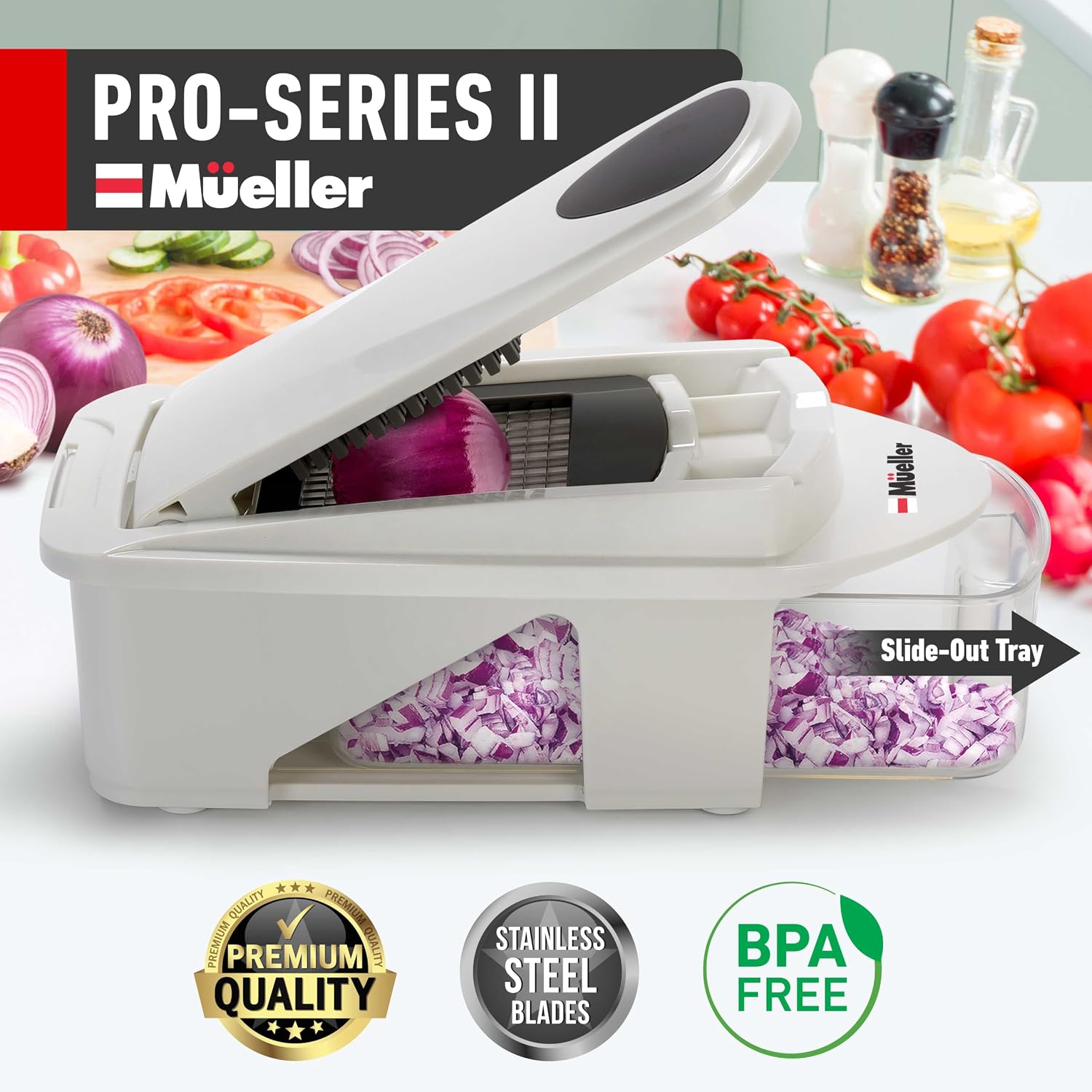 Mueller The Real Original Pro Vegetable Chopper & Mandoline Slicer, 10-in-1