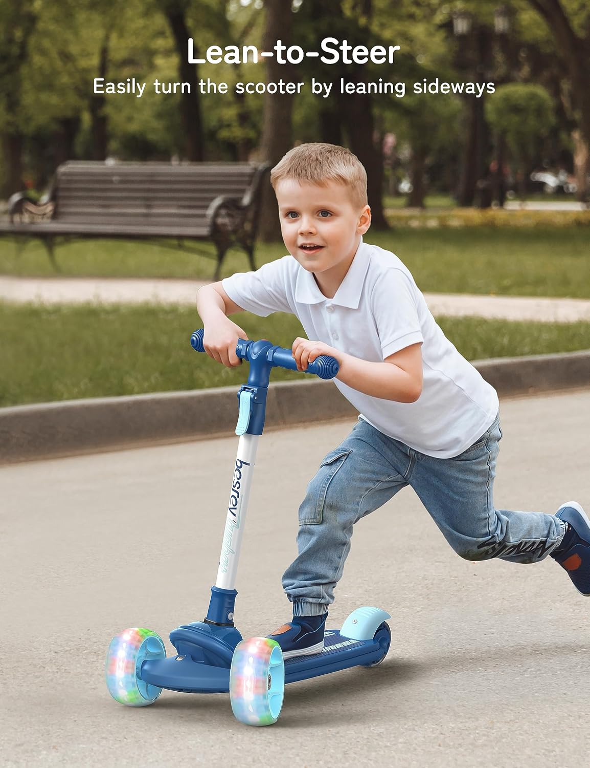 besrey 3 Wheel Scooter for Kids Ages 3-10 with 4 Adjustable Height