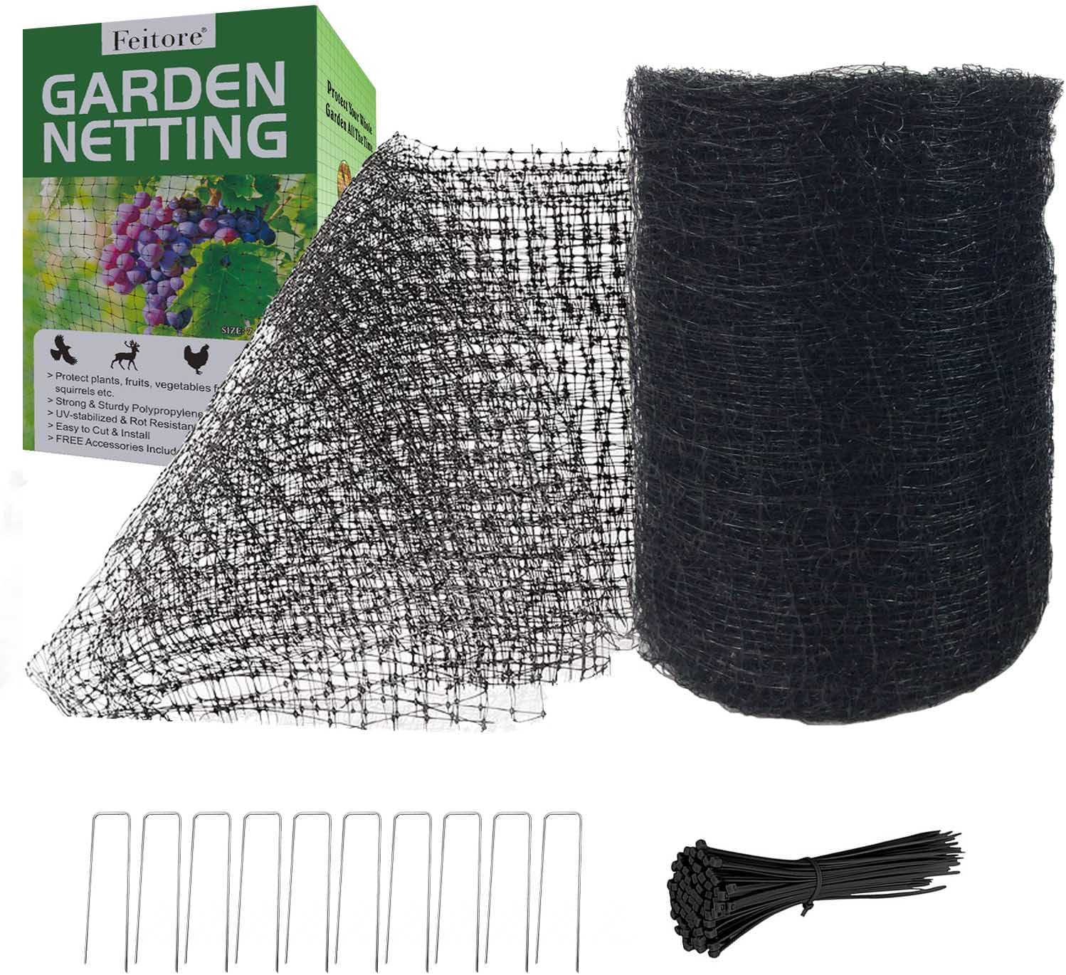 Feitore Deer Fence Netting, 7x100ft Garden Net Bird Netting