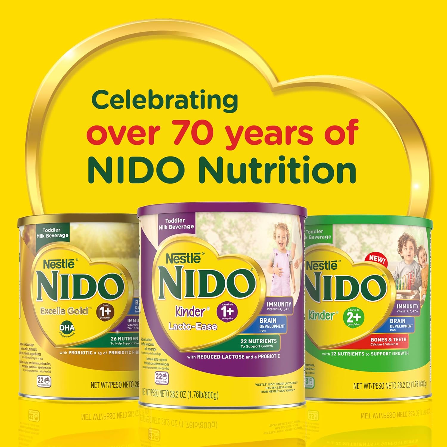 Nido NESTLE Kinder 1+ Powdered Milk Beverage 1.76 lb. Canister