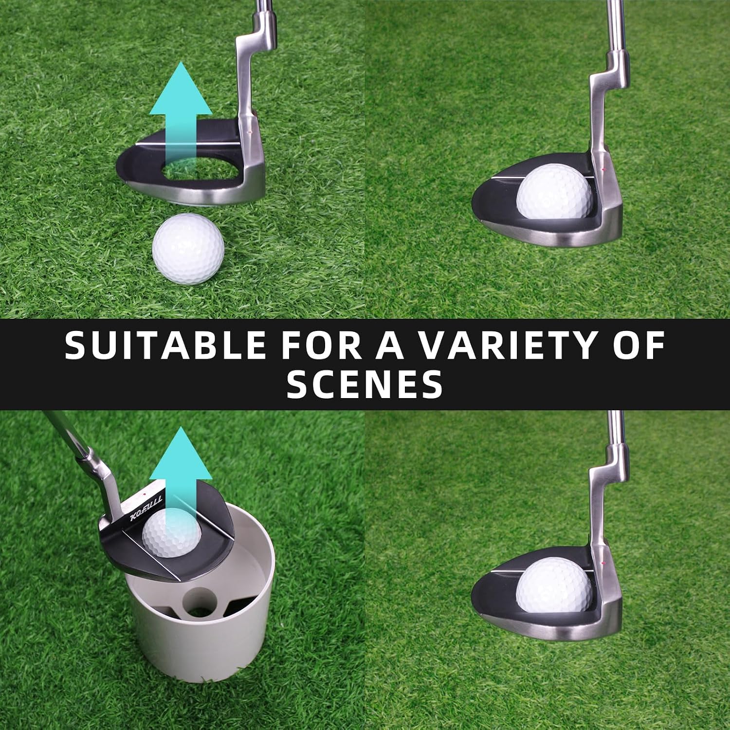 KOFULL Golf Putter-Golf Putters for Men Right Handed, Golf Men's Putter 34", Mens Putters Right Hand, Men Golf Putter with Ball Picking Function