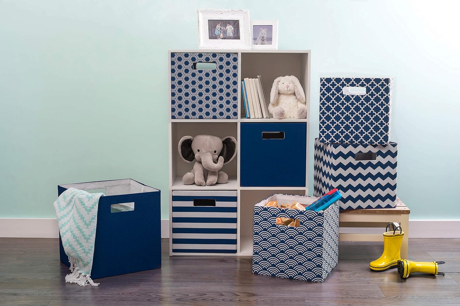 DII Fabric Storage Cube Organizer Bin 13x13x13 Foldable, Teal