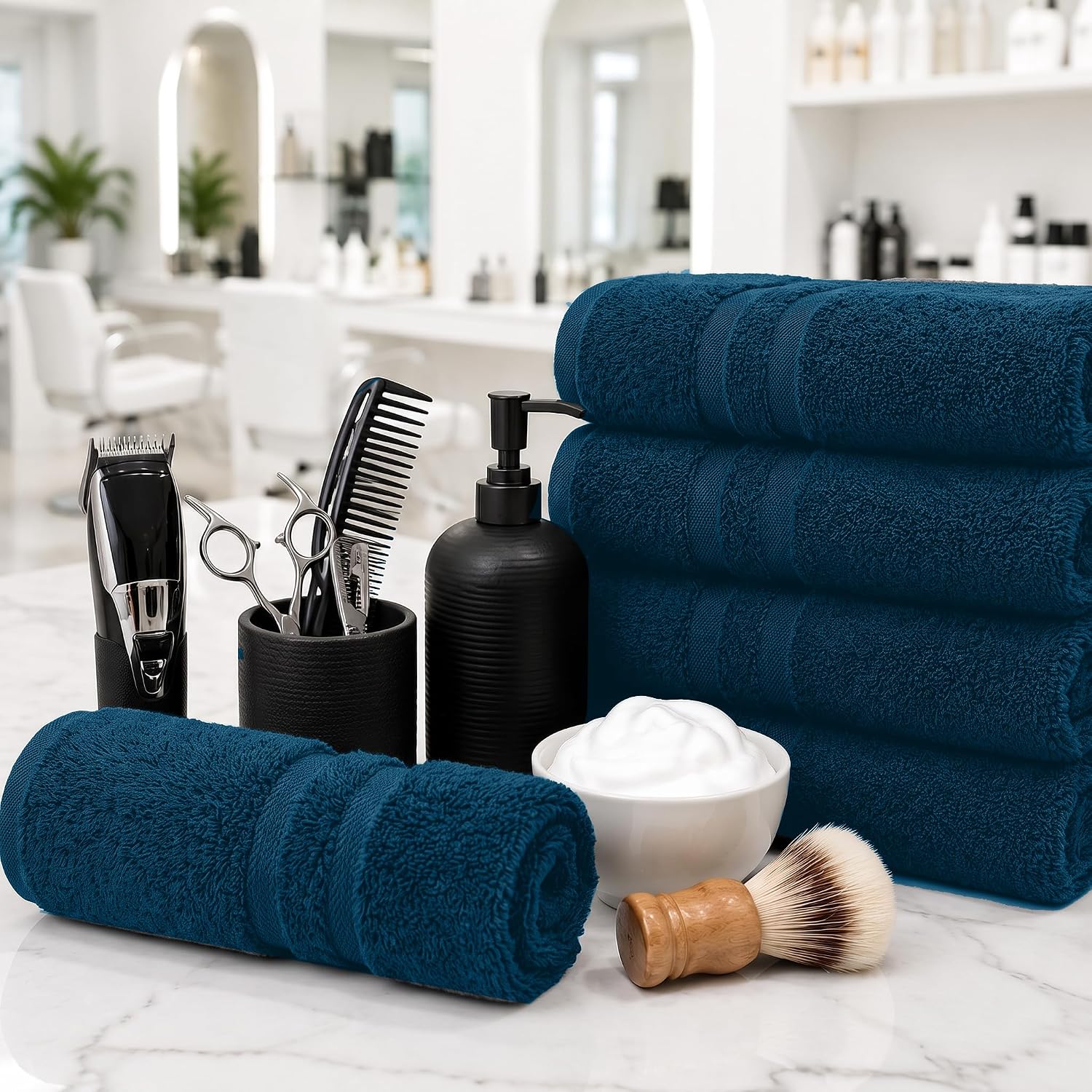 DAN RIVER 100% Cotton Salon Towels Set – 16x26 inches, Pack of 24, Highly Absorbent and Quick-Dry Towels for Hand, Salon, Spa, Beauty