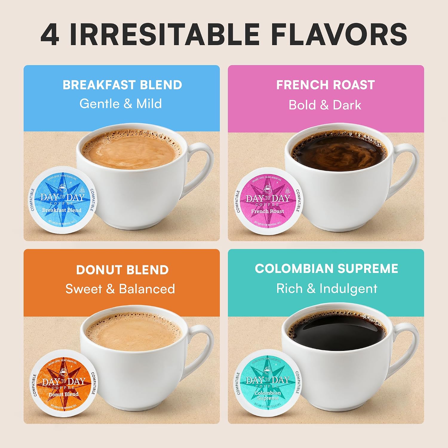 Day To Day Coffee Pods, Breakfast Blend Medium Roast, 120 Count K-Cup | Compatible with Keurig K-Cup brewers. Bulk single serve pods for everyday morning coffee at home, office or breakroom
