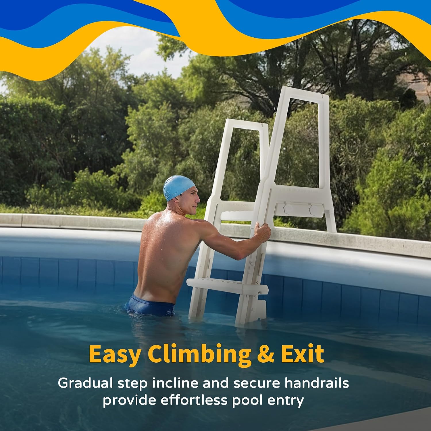 Blue Wave NE1175 Heavy Duty In-Pool Ladder - White