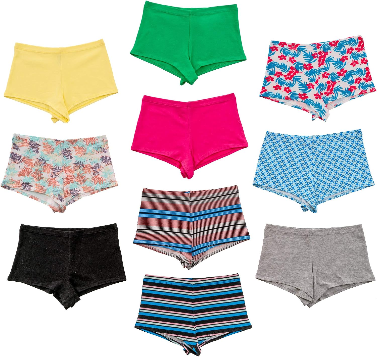 Alyce Intimates 12 Pack High Waisted Cotton Boyshort