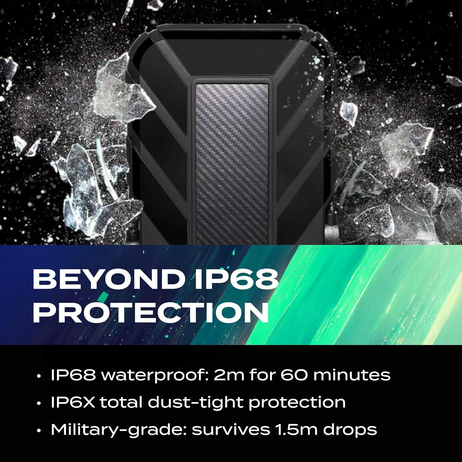ADATA HD710 Pro - 4 TB External Hard Drive - Shockproof, Waterproof & Dustproof - Durable Storage - For Gamers, Students & Professionals - Mac, PC & Linux Compatible - Black - AHD710P-1TU31-CBK