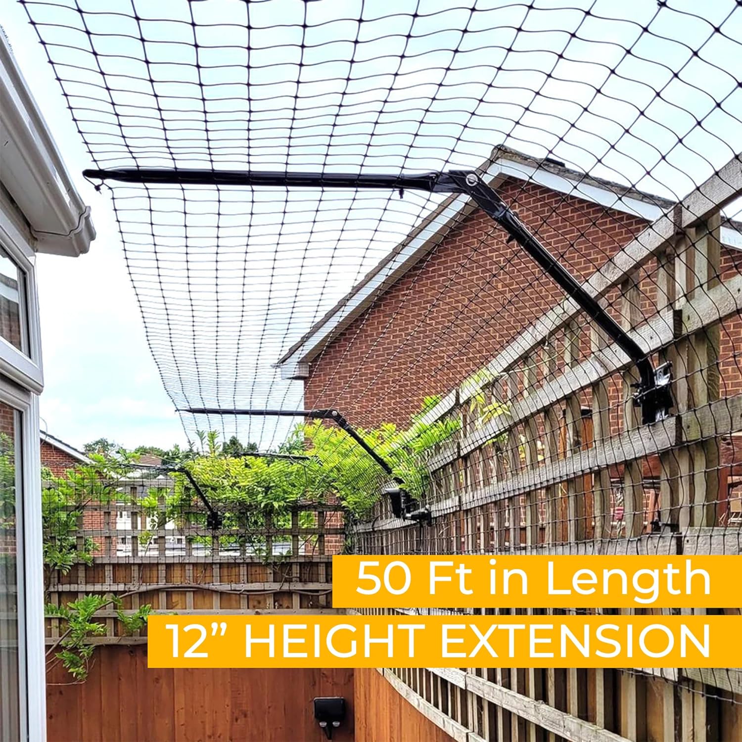 PURR…FECT Fence Conversion System for Cats - Cat-Proof Steel Toppers for Existing Outdoor Fencing, Containment Barrier For Wood, Chain Link, Metal