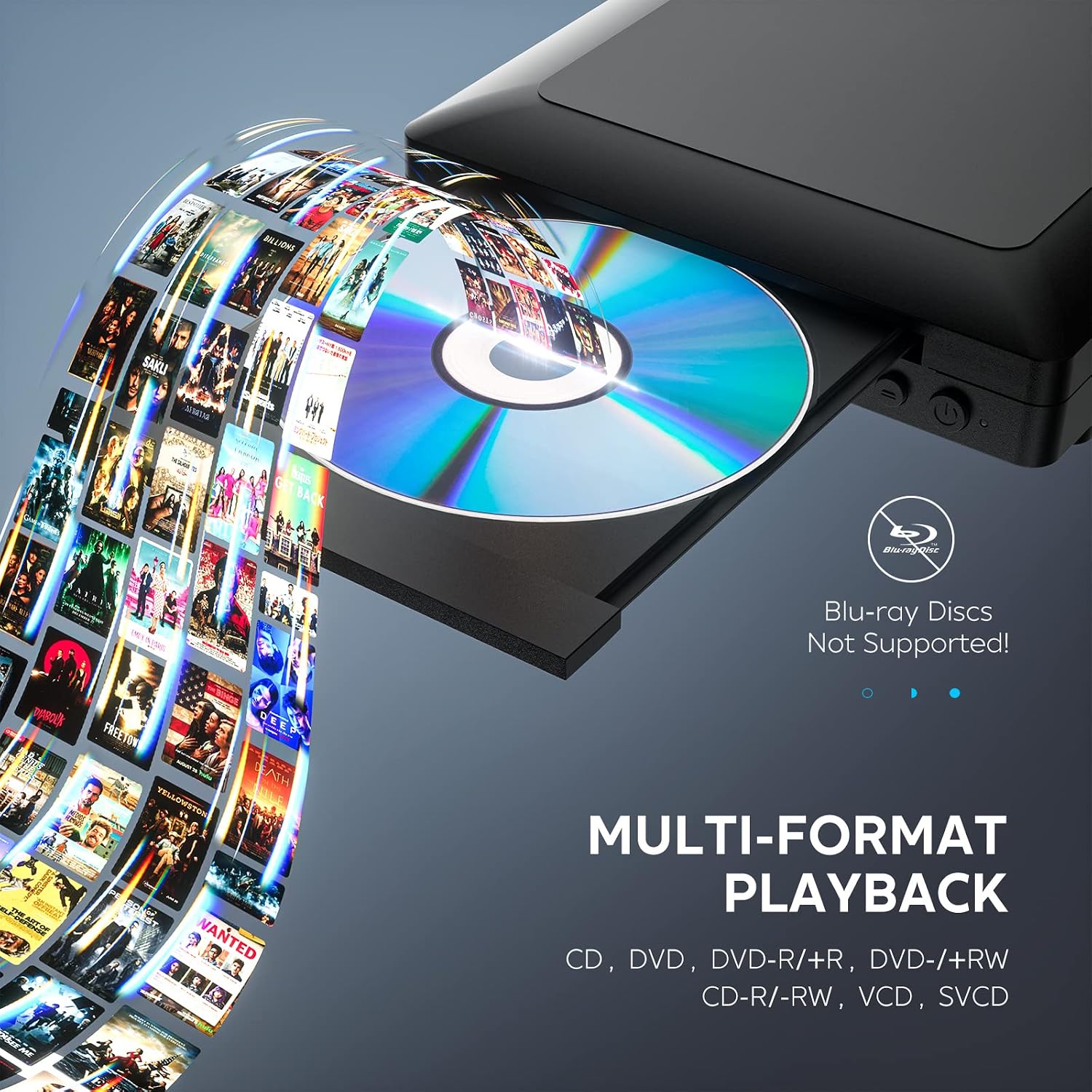 Ceihoit Mini HD DVD Player, CD Players for Home, DVD Players for TV, HDMI and RCA Cable Included, Up-Convert to HD 1080p, All Region