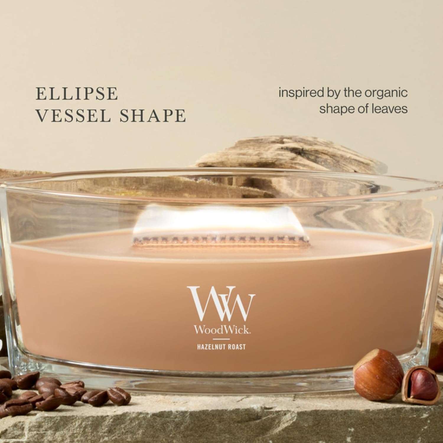 WoodWick Fireside Holiday Candle Gifts for Women and Men, 9.7 oz Medium Hourglass Candle with Crackling Wick