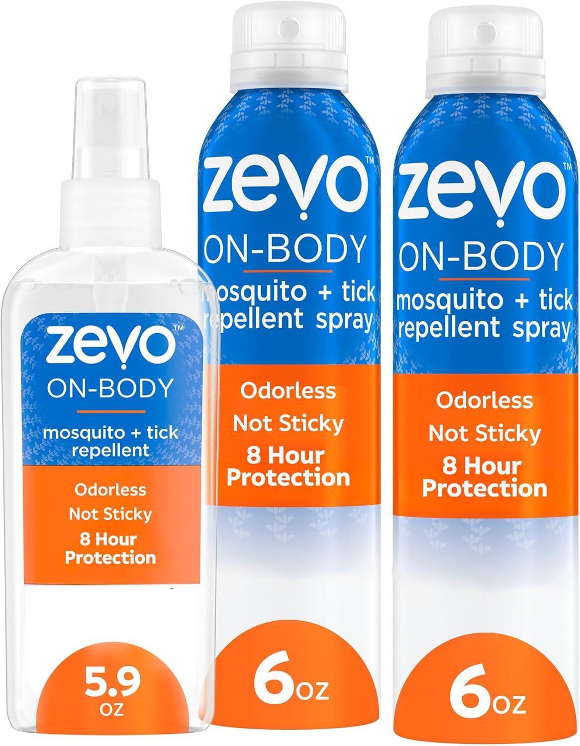Zevo On-Body Tick & Mosquito Repellent Spray, 1 Pump & 2 Aerosol Bottles | 8-Hour Mosquito & Tick Protection Repellent Bug Spray, DEET-Free*