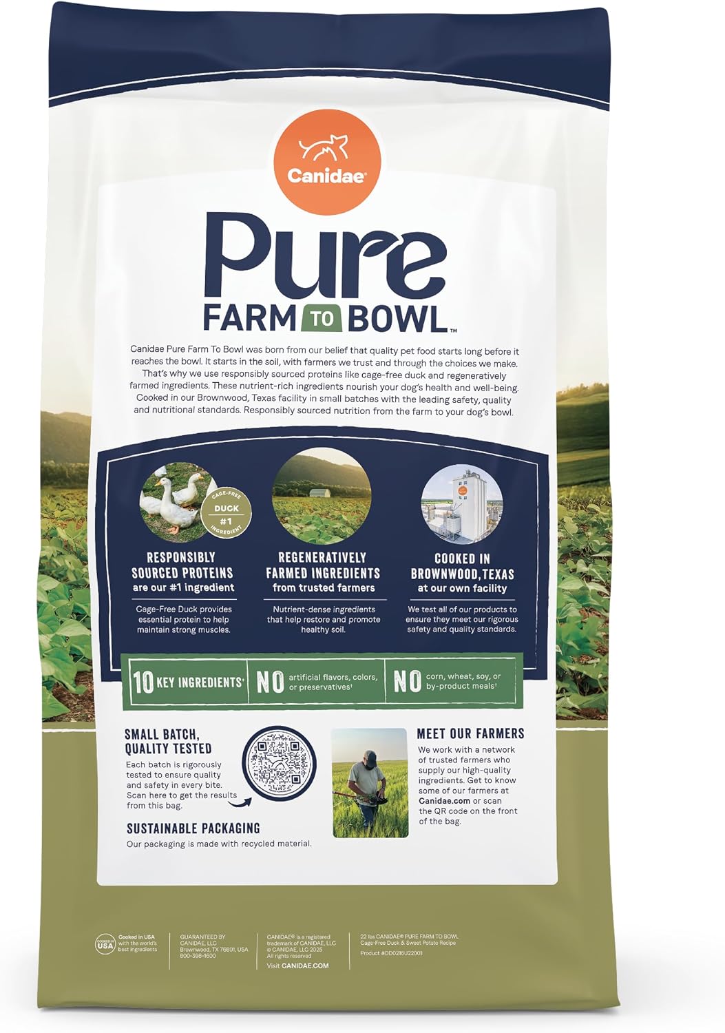 Canidae Pure Farm to Bowl Dry Dog Food - Balanced Nutrition for Adult Dogs - Limited Ingredient Formula - Grain, Wheat & Soy-Free - 22 lb - Wild-Caught Salmon & Sweet Potato Recipe