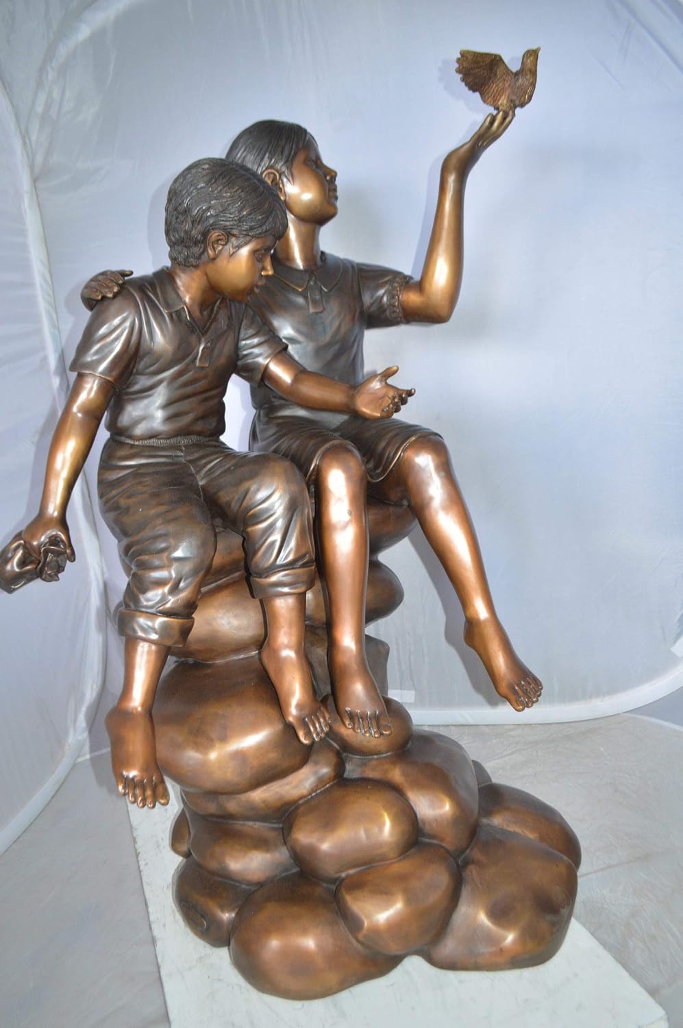 Nifao Children Rock, Kids Outdoor Medium Bronze Statue, 36"L x 30"W x 44"H