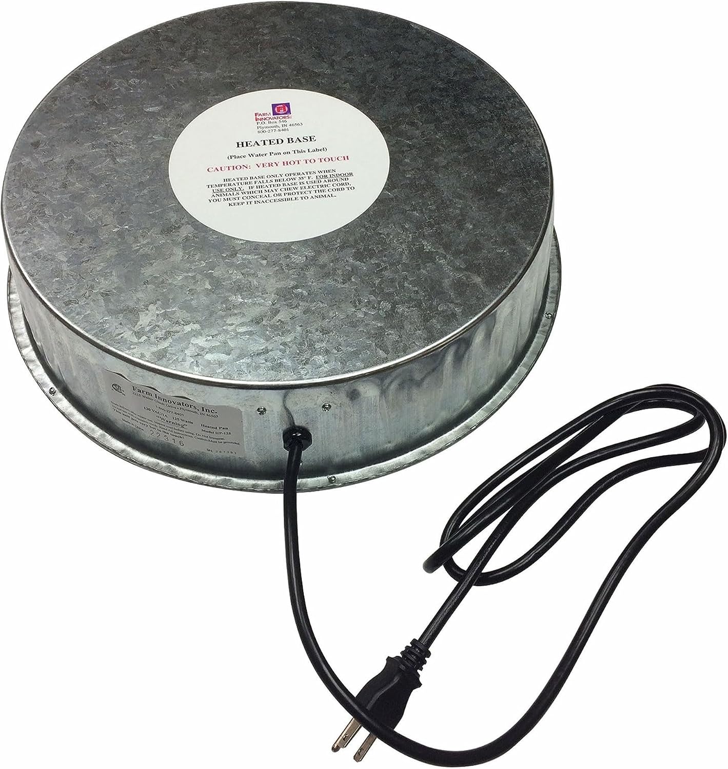 Farm Innovators Heated Poultry Waterer Base, 125 Watts, Metallic, 3-Pack