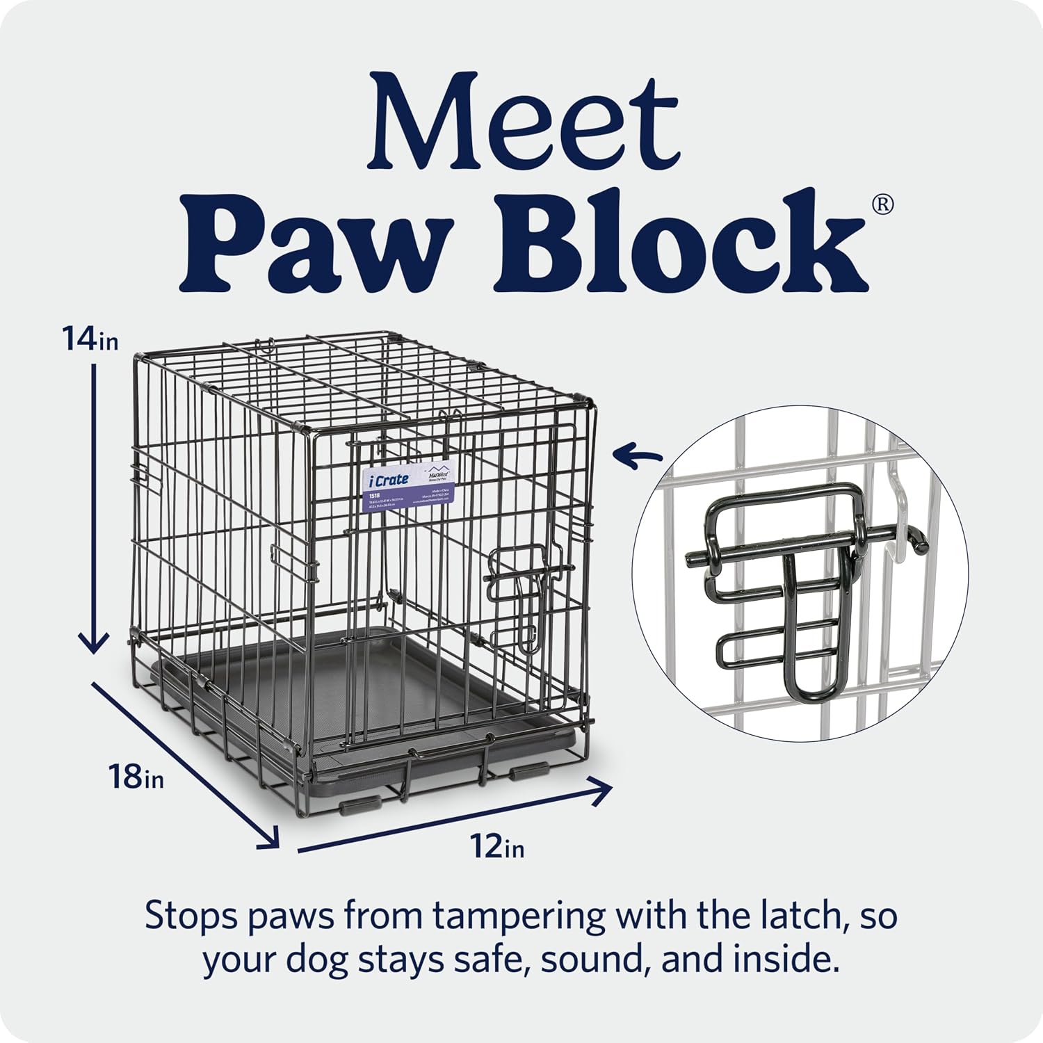 MidWest Homes for Pets 48-Inch iCrate for Extra-Large Breeds, 90-110 lbs, Single Door Folding Dog Crate with Divider Panel, Leak-Proof Tray & Secure Latches, Portable, Durable & Easy to Assemble